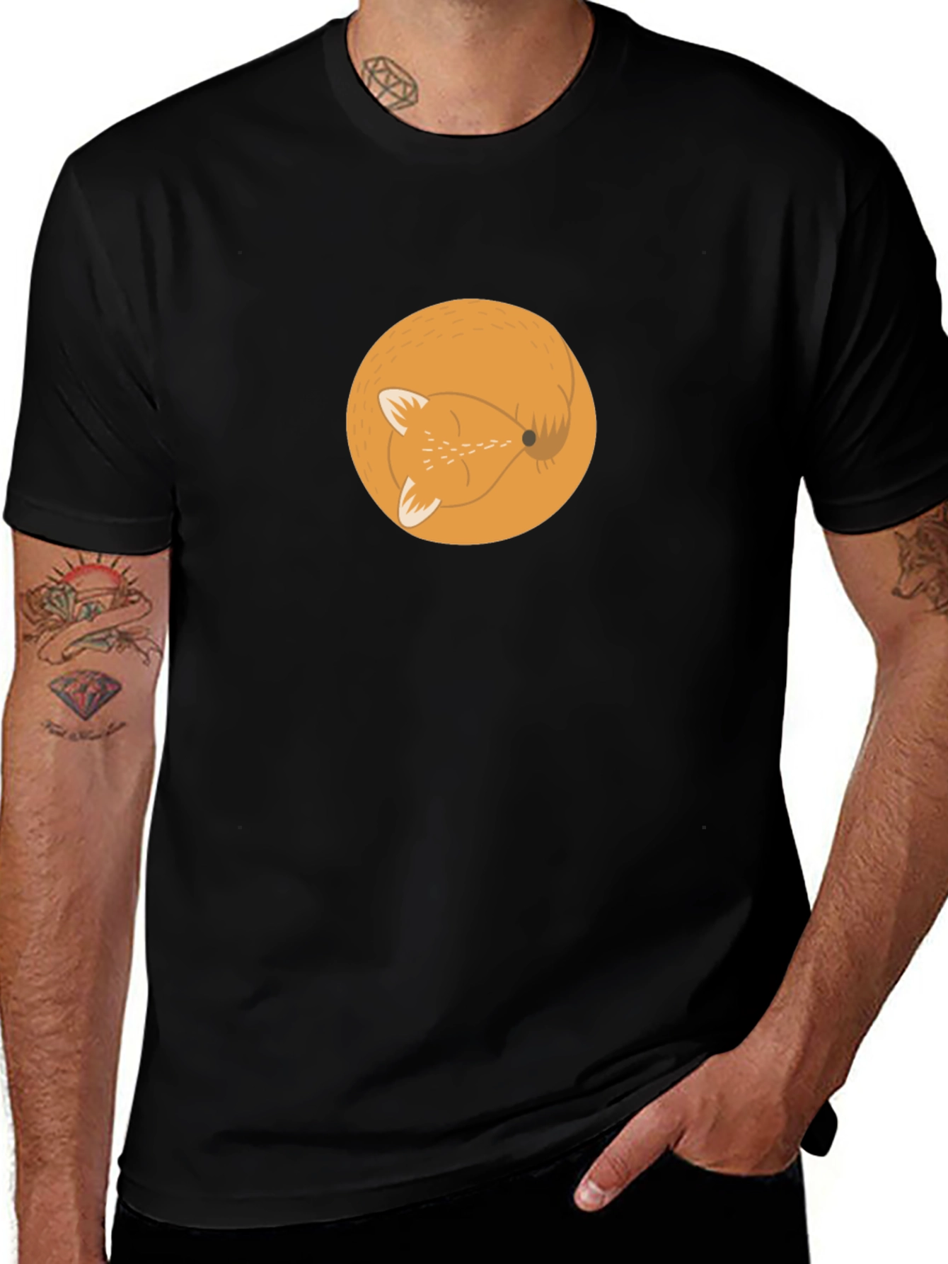 Variant 9 of Fox Circle Graphic Tee - Stylish Men's T-Shirt