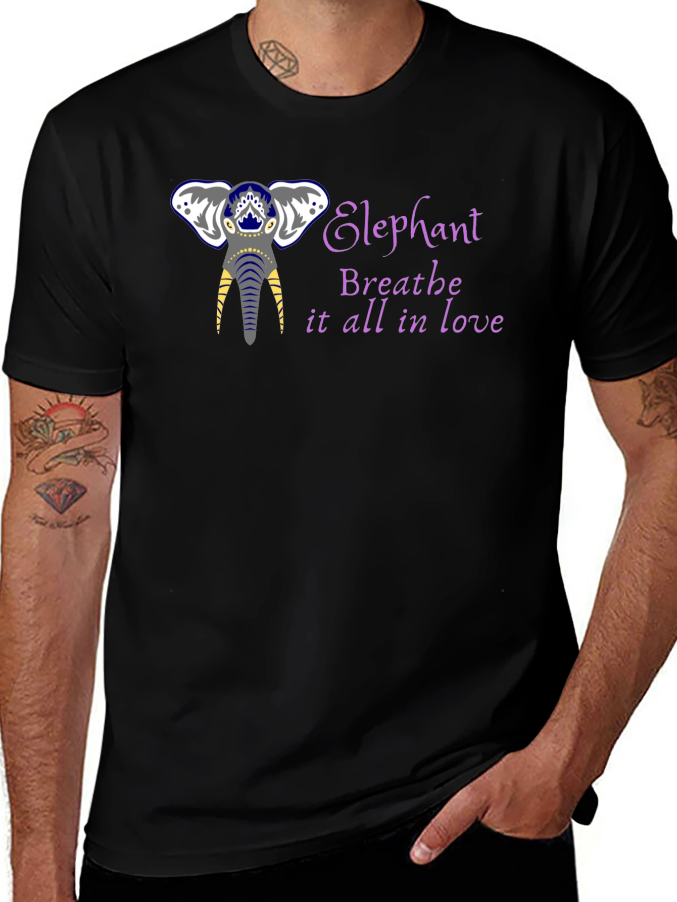 Variant 21 of Elephant Breathe in Love Graphic T-Shirt