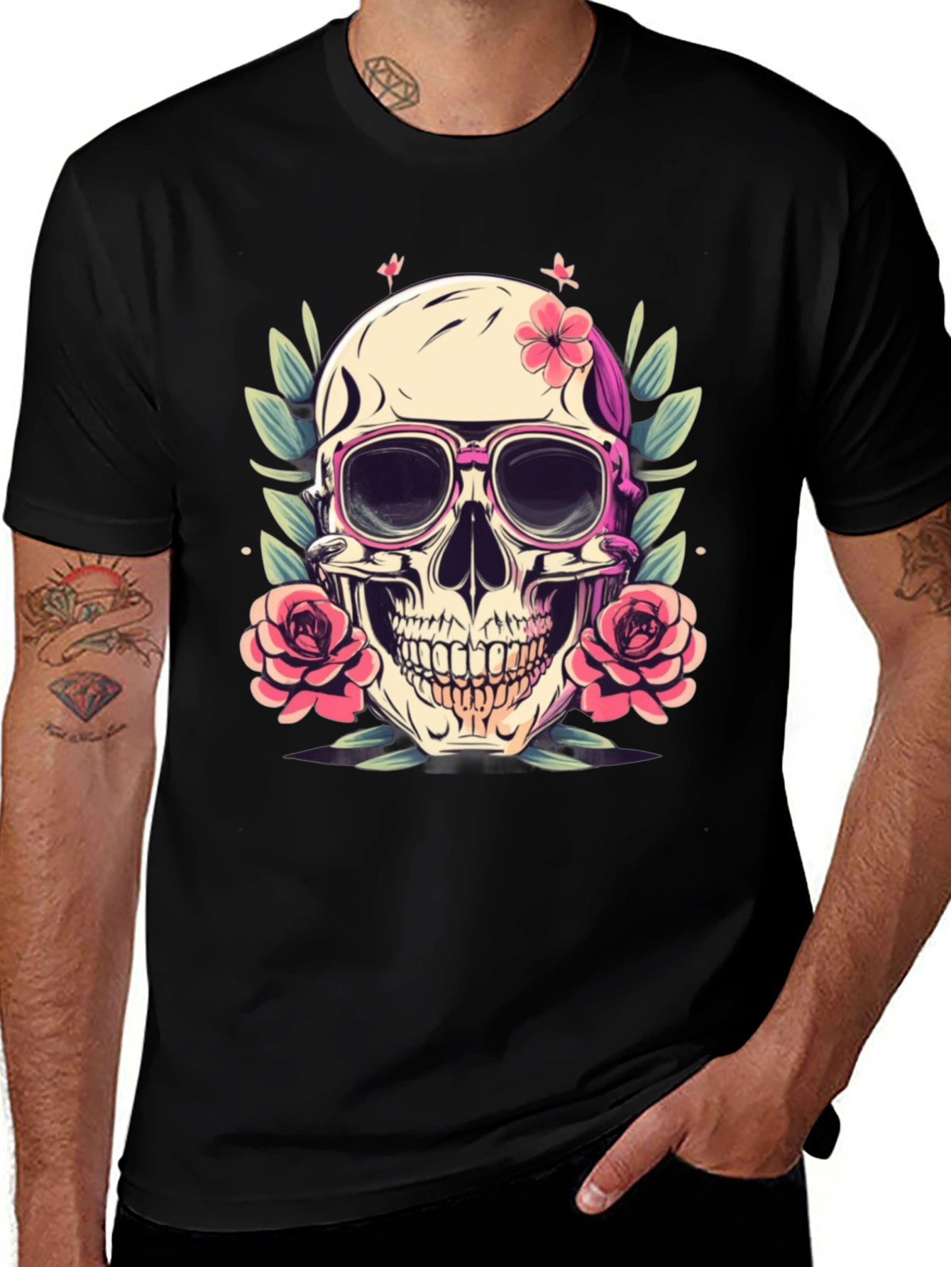 Skull & Roses T-Shirt - Edgy Summer Style