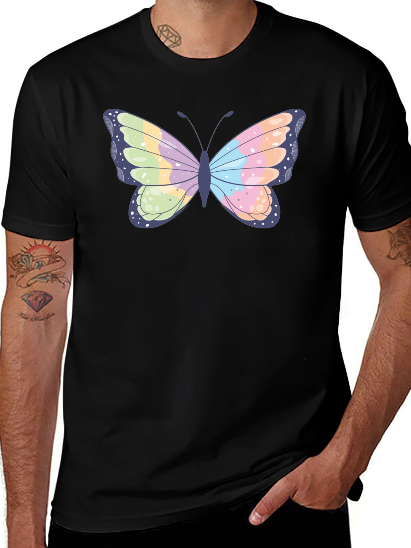 Black Butterfly Graphic Black T-Shirt main image