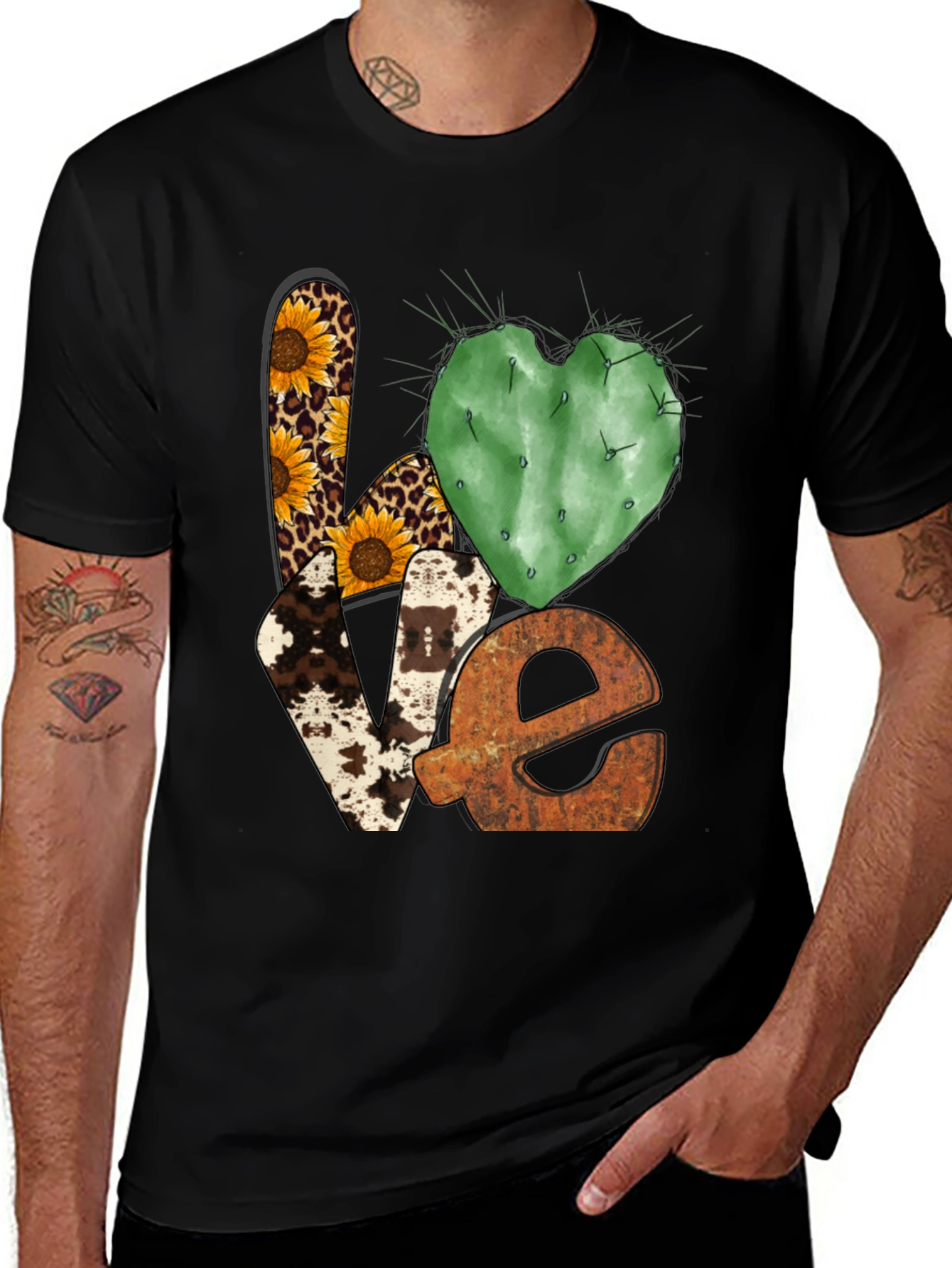 Variant 4 of LOVE Western Graphic Tee - Cactus Heart