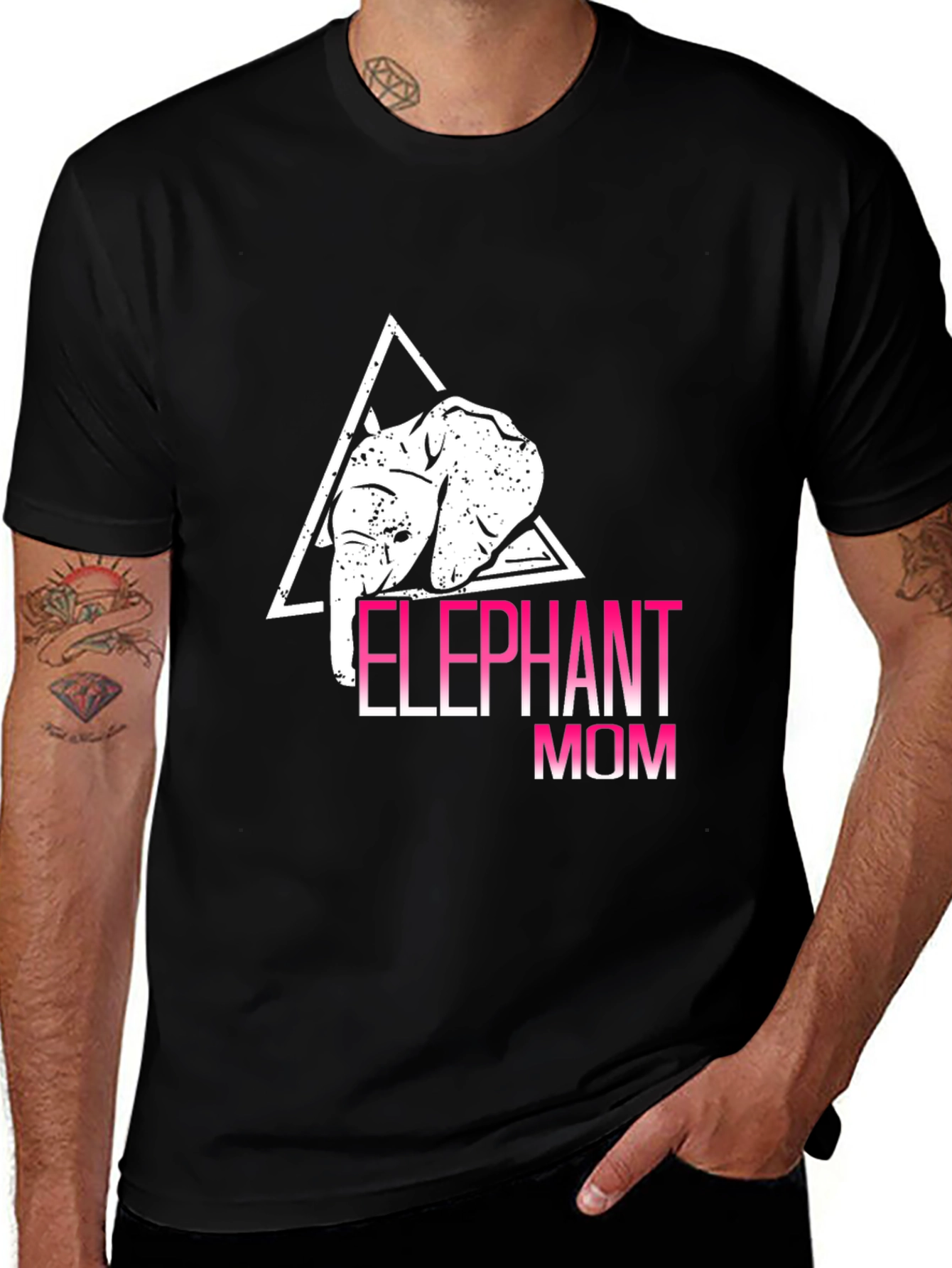 Variant 5 of Elephant Mom Graphic Tee - Trendy Animal Lover Shirt