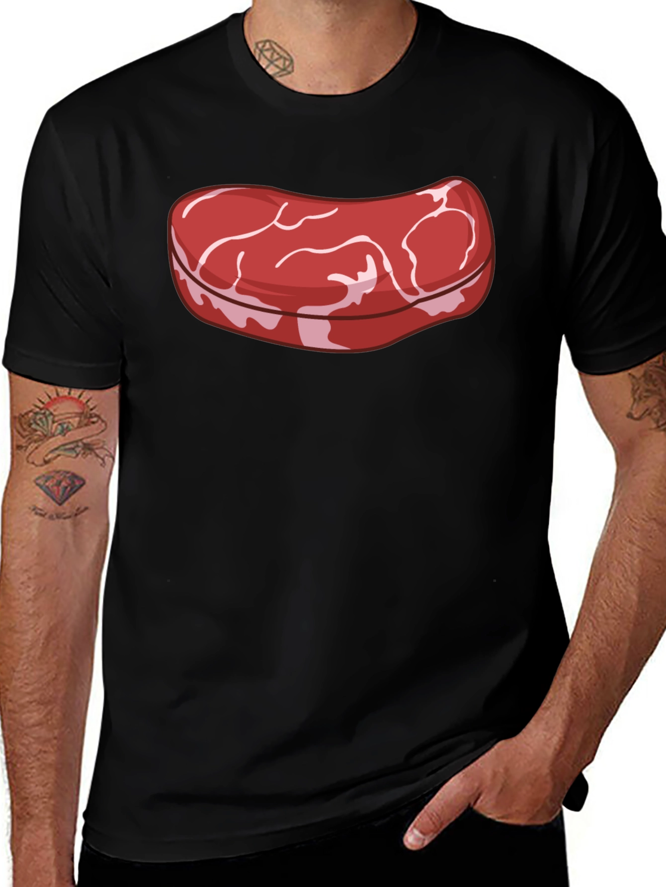 Steak Graphic T-Shirt - Novelty Food Tee
