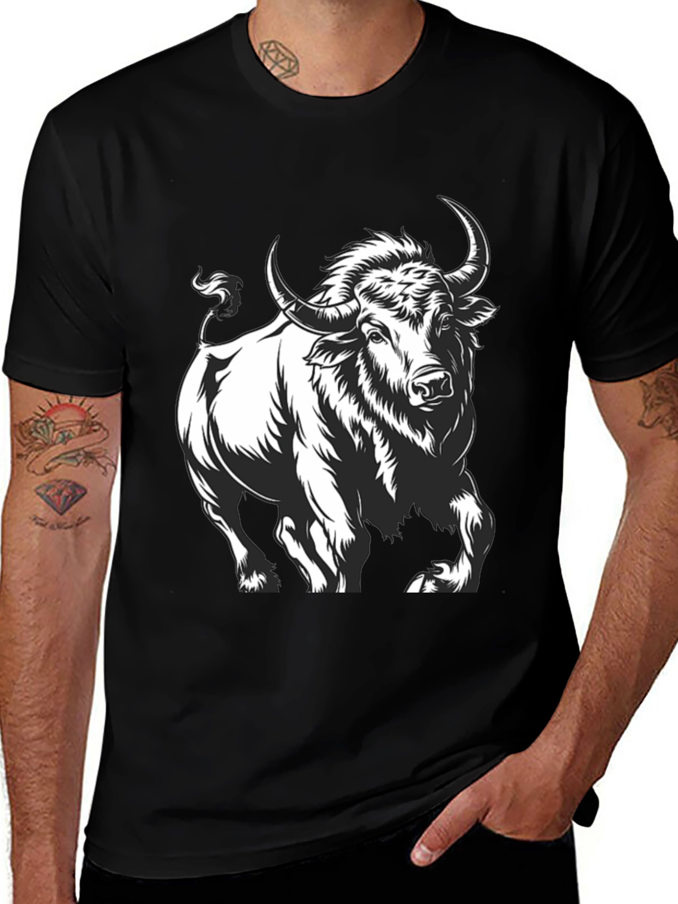 Variant 4 of Black Bull Graphic Tee - Bold & Stylish