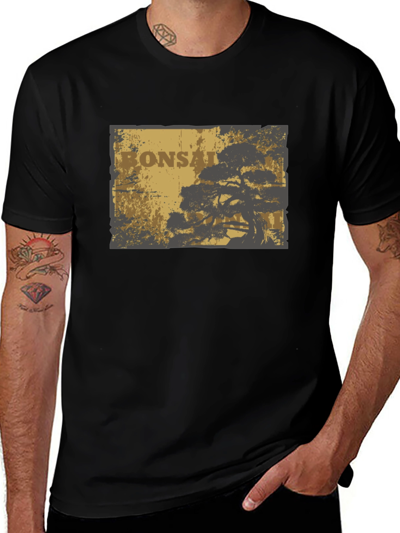Variant 26 of Bonsai Tree Graphic T-Shirt - Casual Style