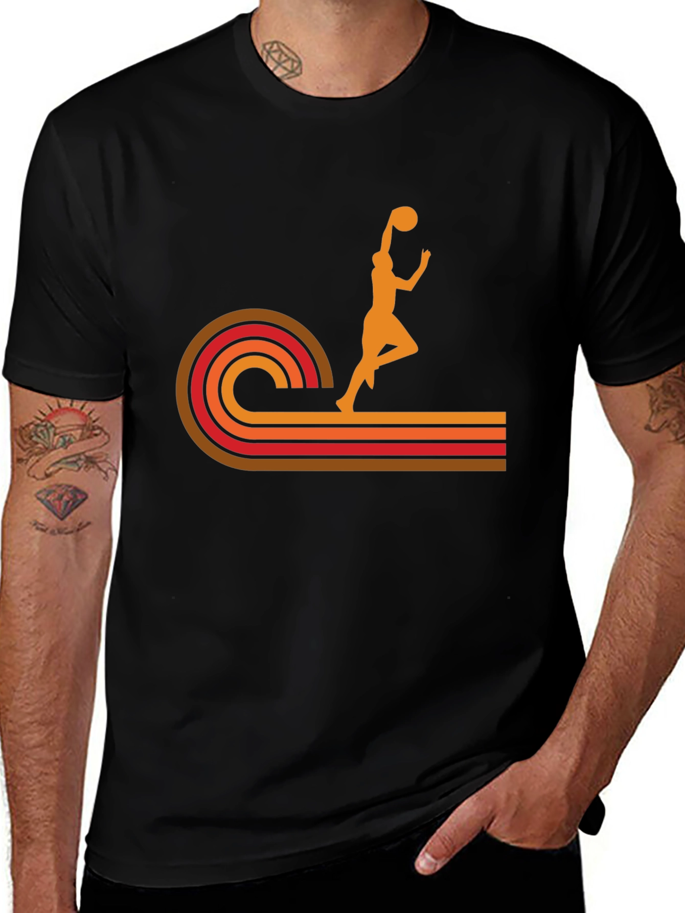 Variant 5 of Retro Basketball Player Graphic T-Shirt