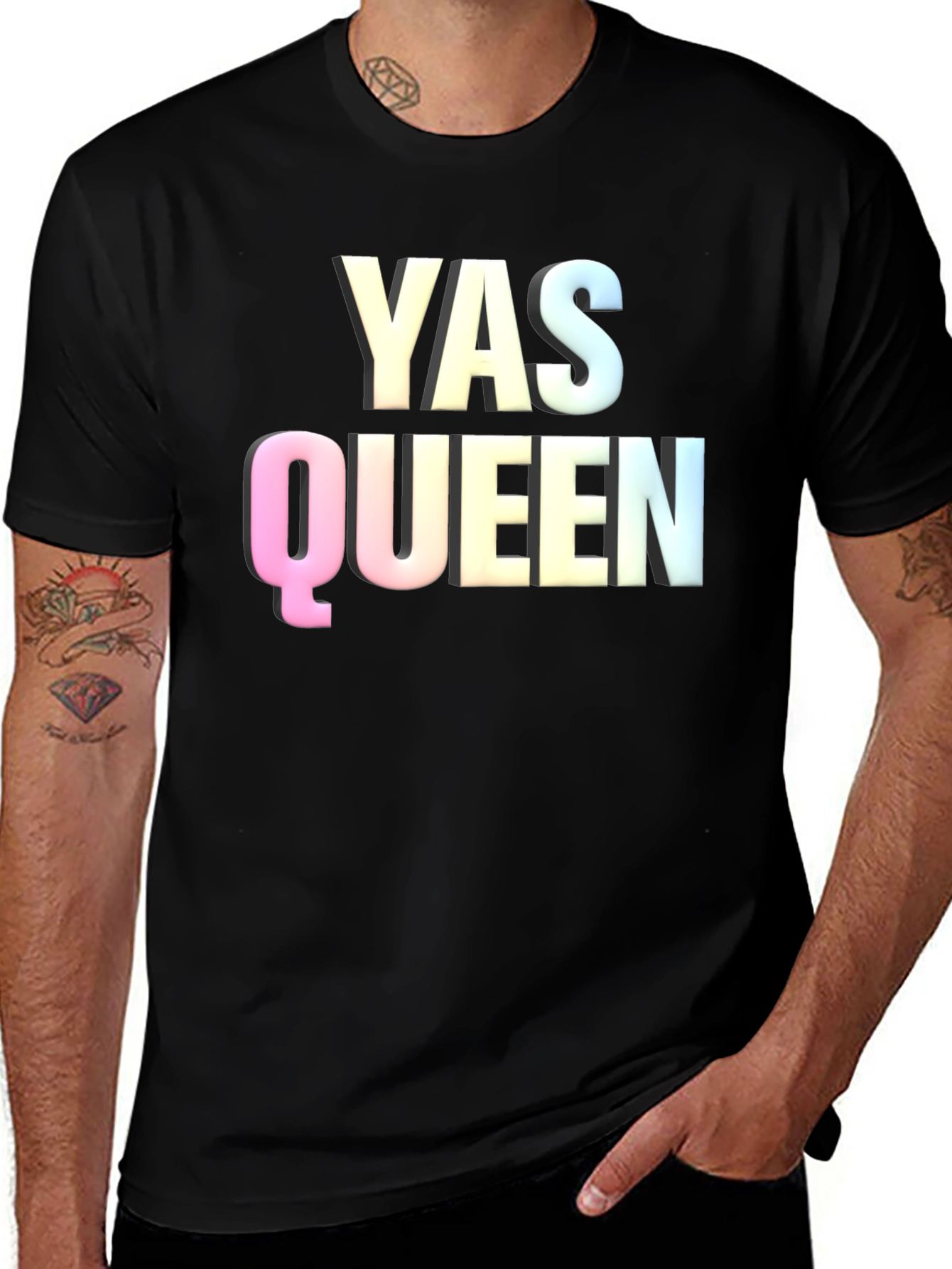 Variant 4 of YAS QUEEN Graphic Tee - Trendy Statement Shirt