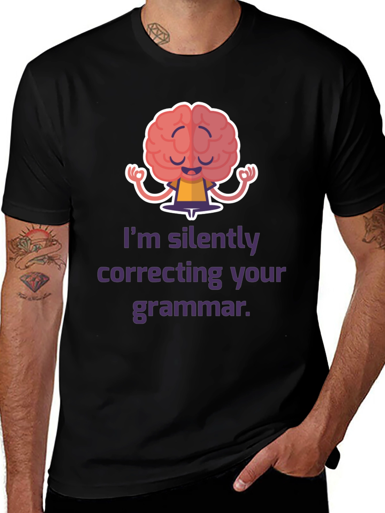 Variant 2 of Funny Grammar Correction Black T-Shirt