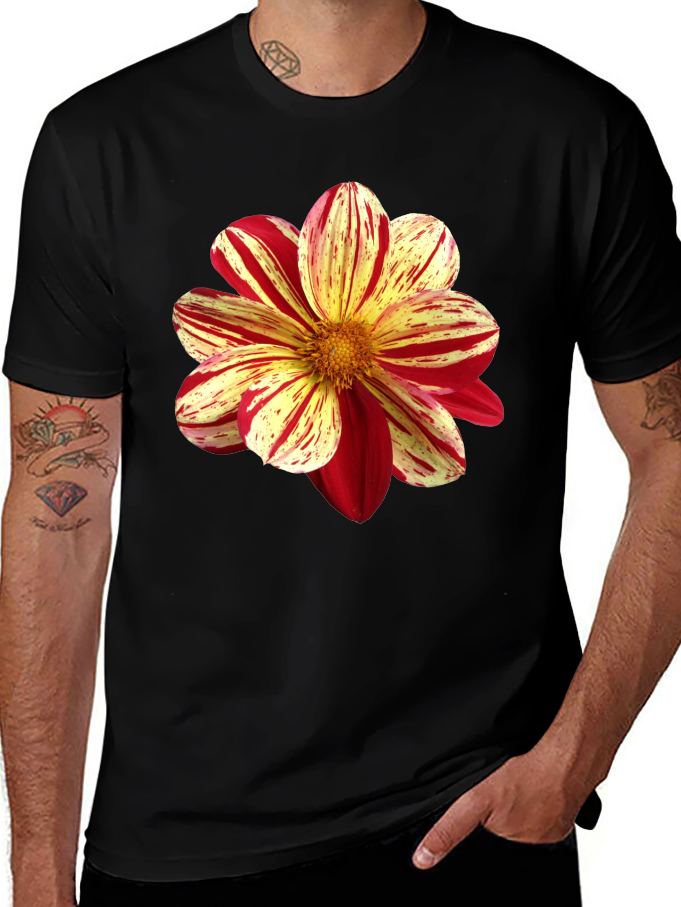 Variant 20 of Floral Print Tee - Unique Flower Graphic T-Shirt