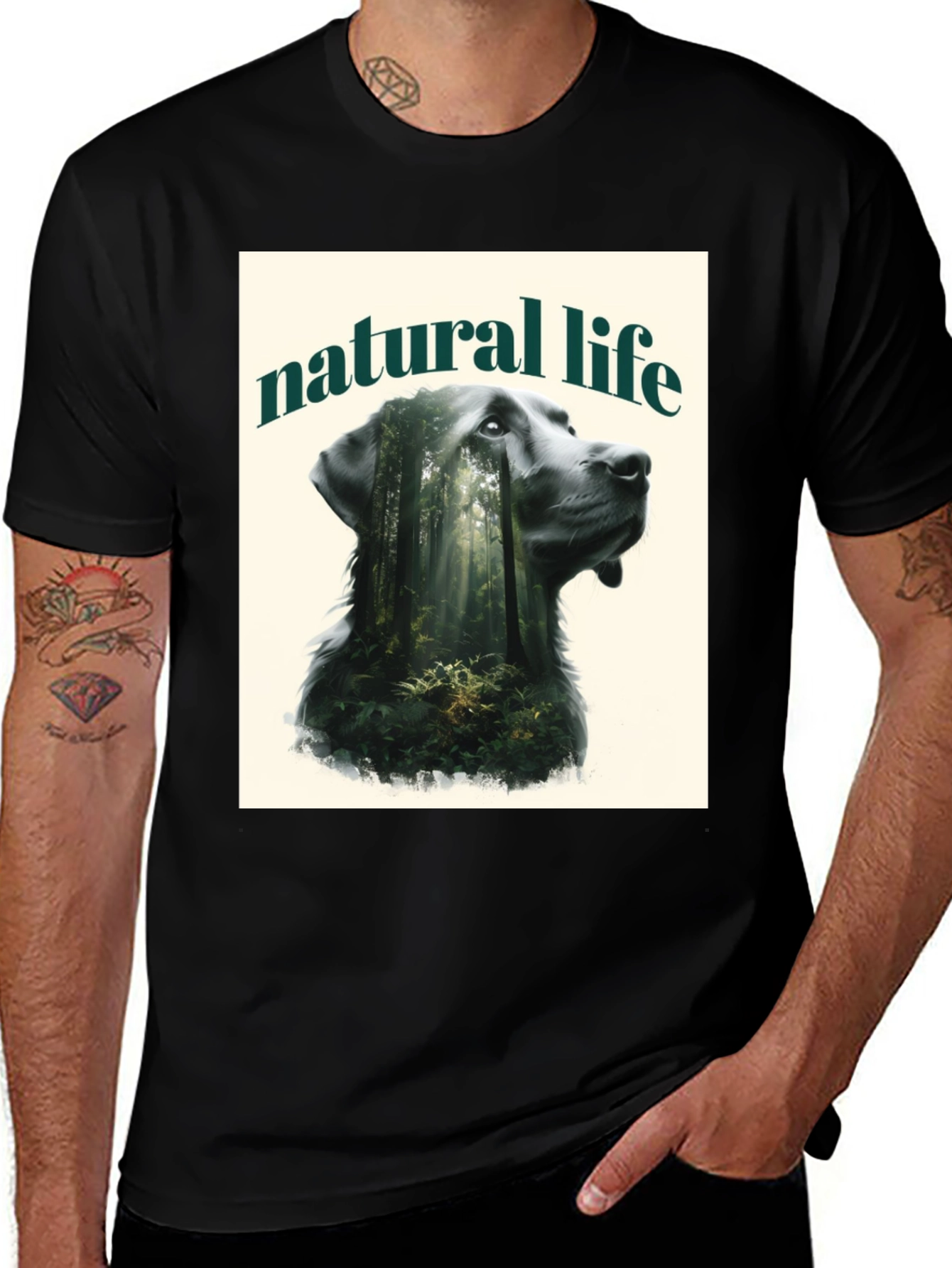 Variant 4 of Nature Life Dog Graphic Tee - Black