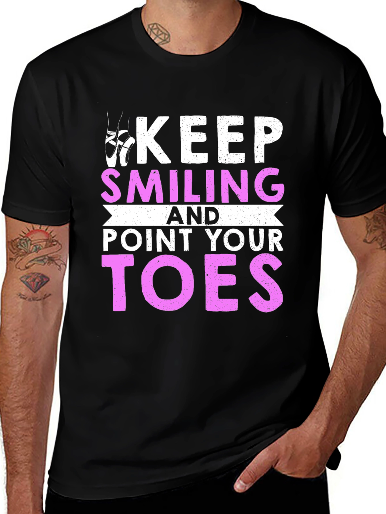 Variant 21 of Keep Smiling Ballet T-Shirt - Dance Inspiration