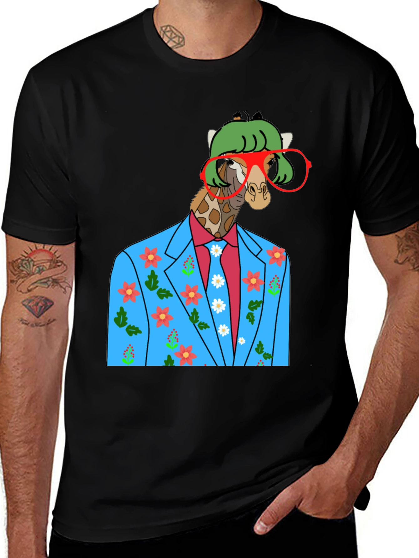 Variant 7 of Giraffe in Suit Graphic Tee - Quirky Fun T-Shirt