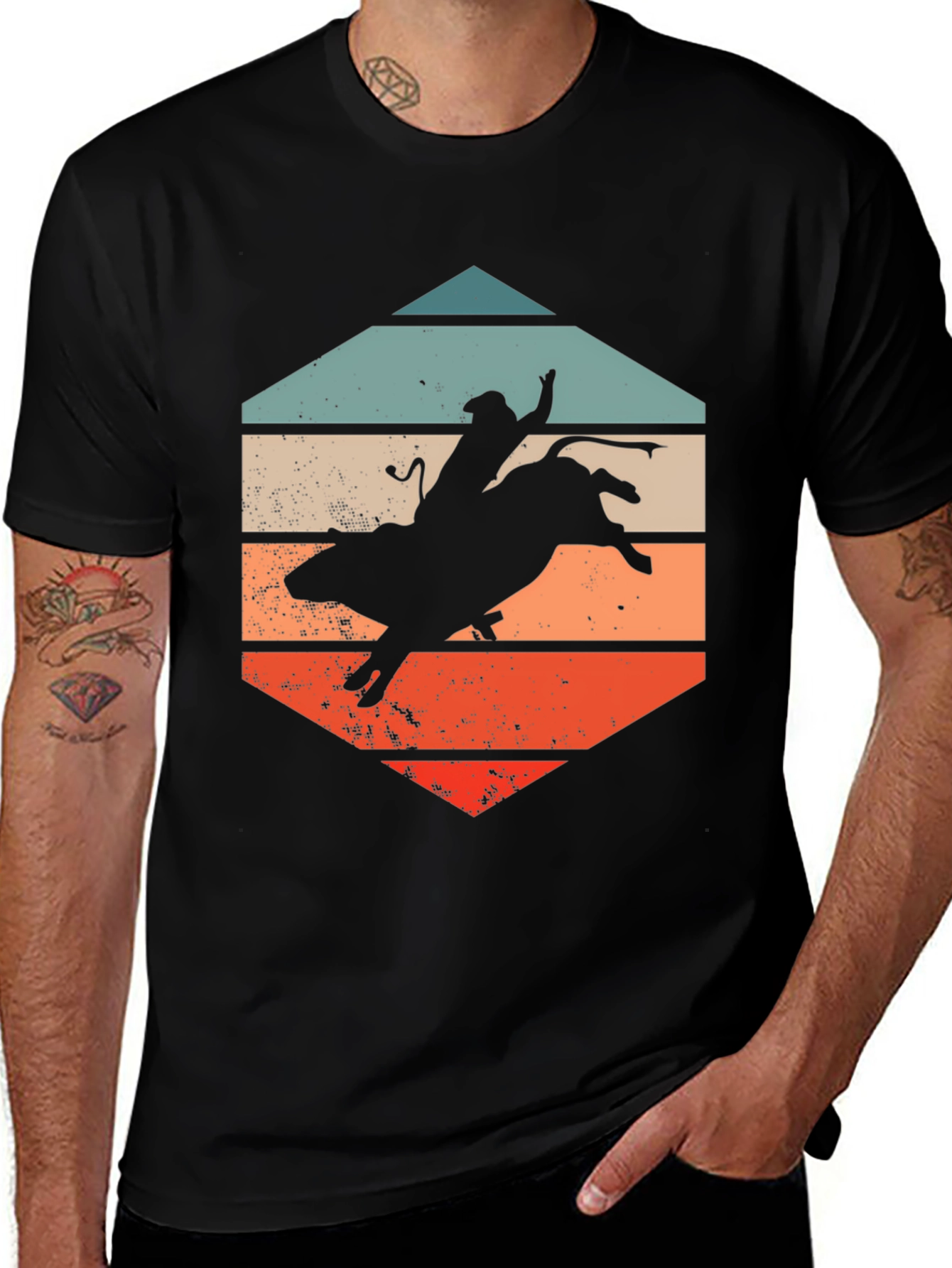 Retro Bull Rider T-Shirt - Western Style