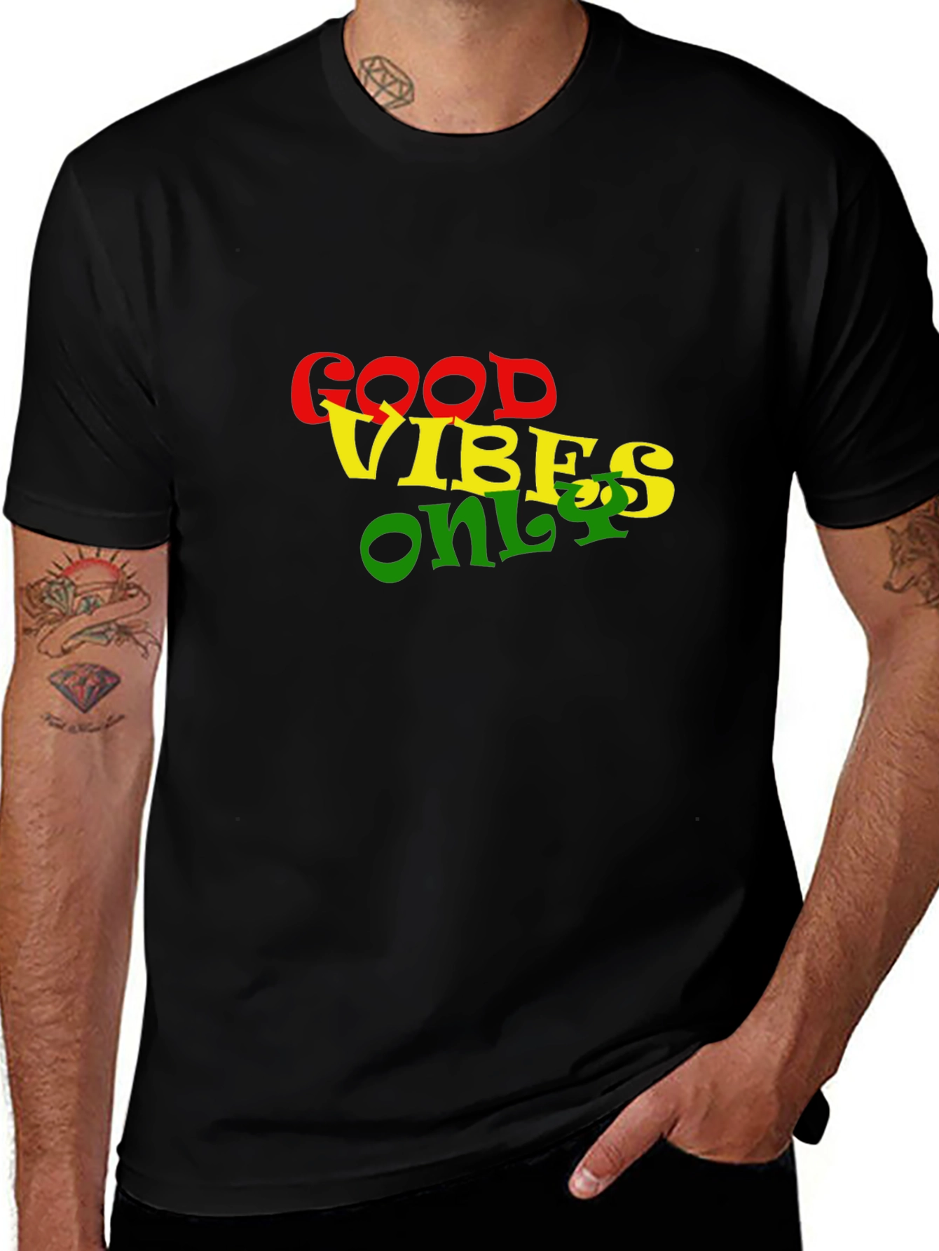 Variant 25 of Good Vibes Only Black Graphic T-Shirt