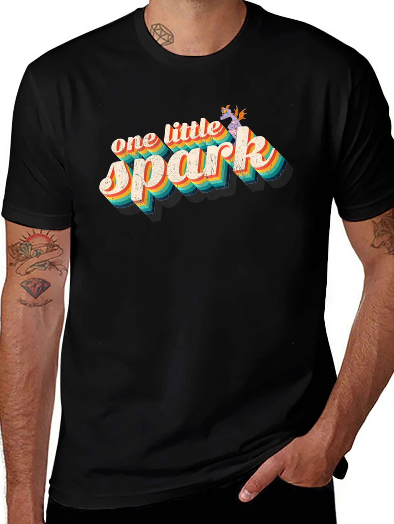 Variant 2 of Retro "One Little Spark" Graphic Tee