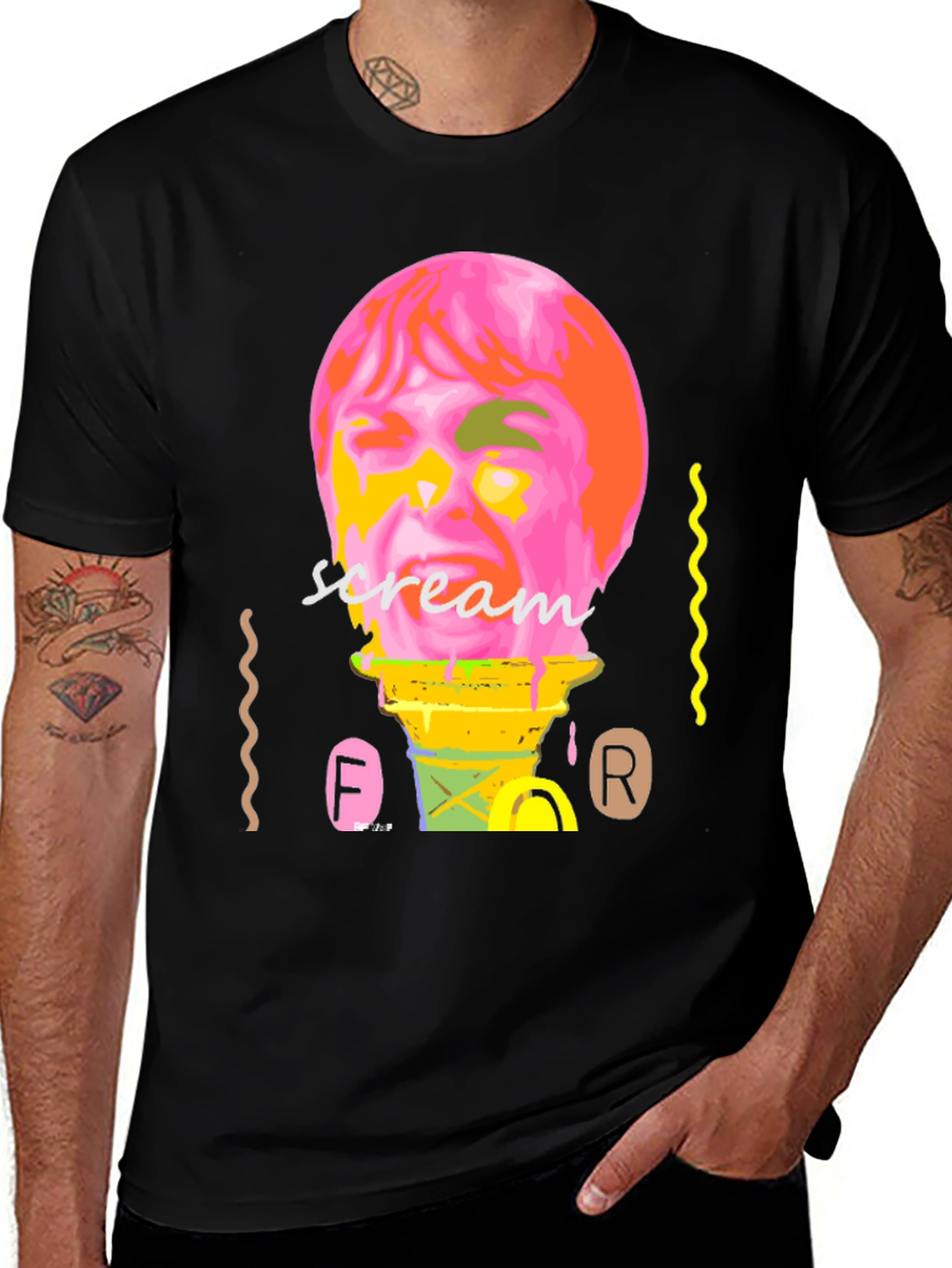 Variant 18 of Scream Man Ice Cream T-Shirt - Unique Graphic Tee