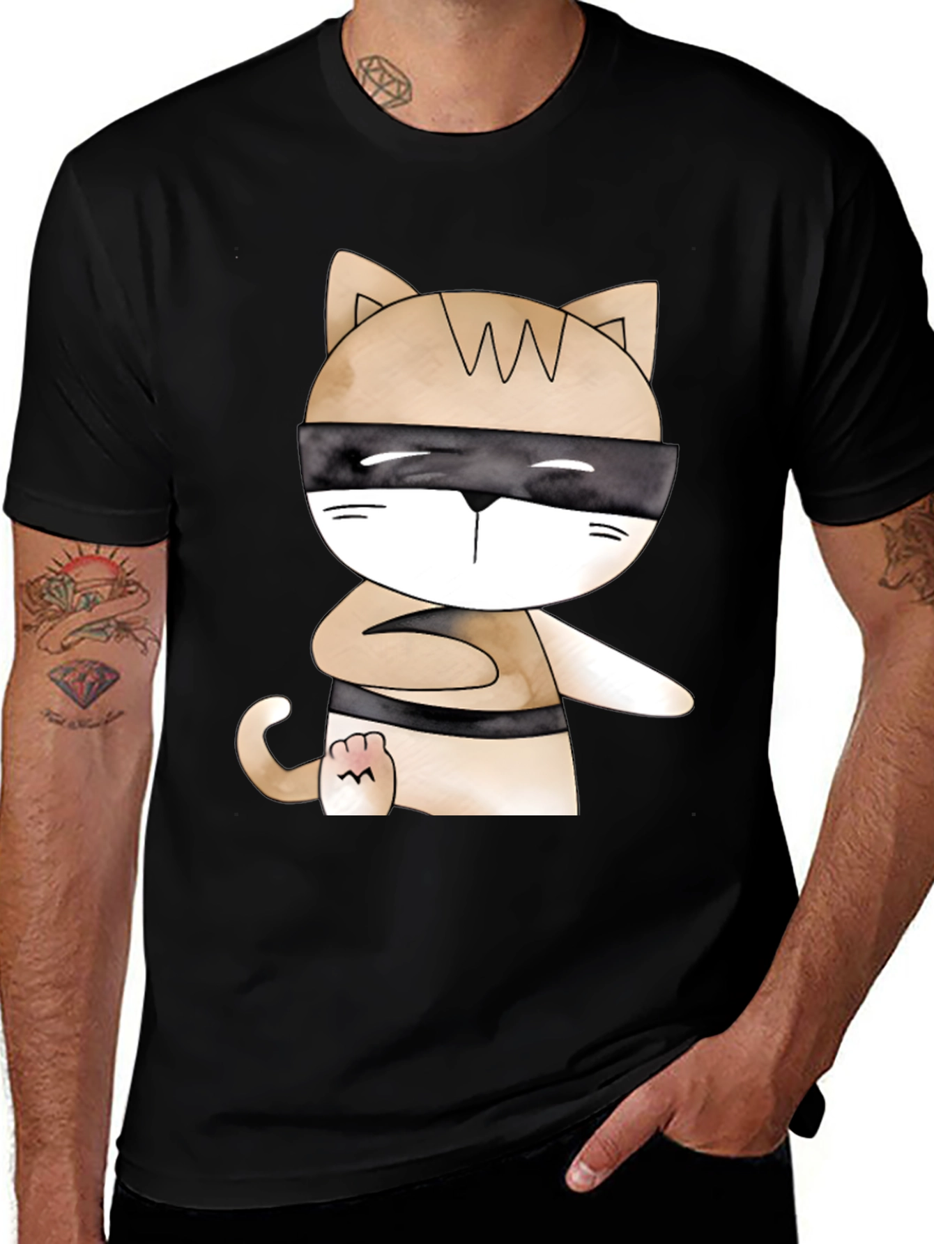 Variant 8 of Ninja Cat T-Shirt - Stealth Mode Style