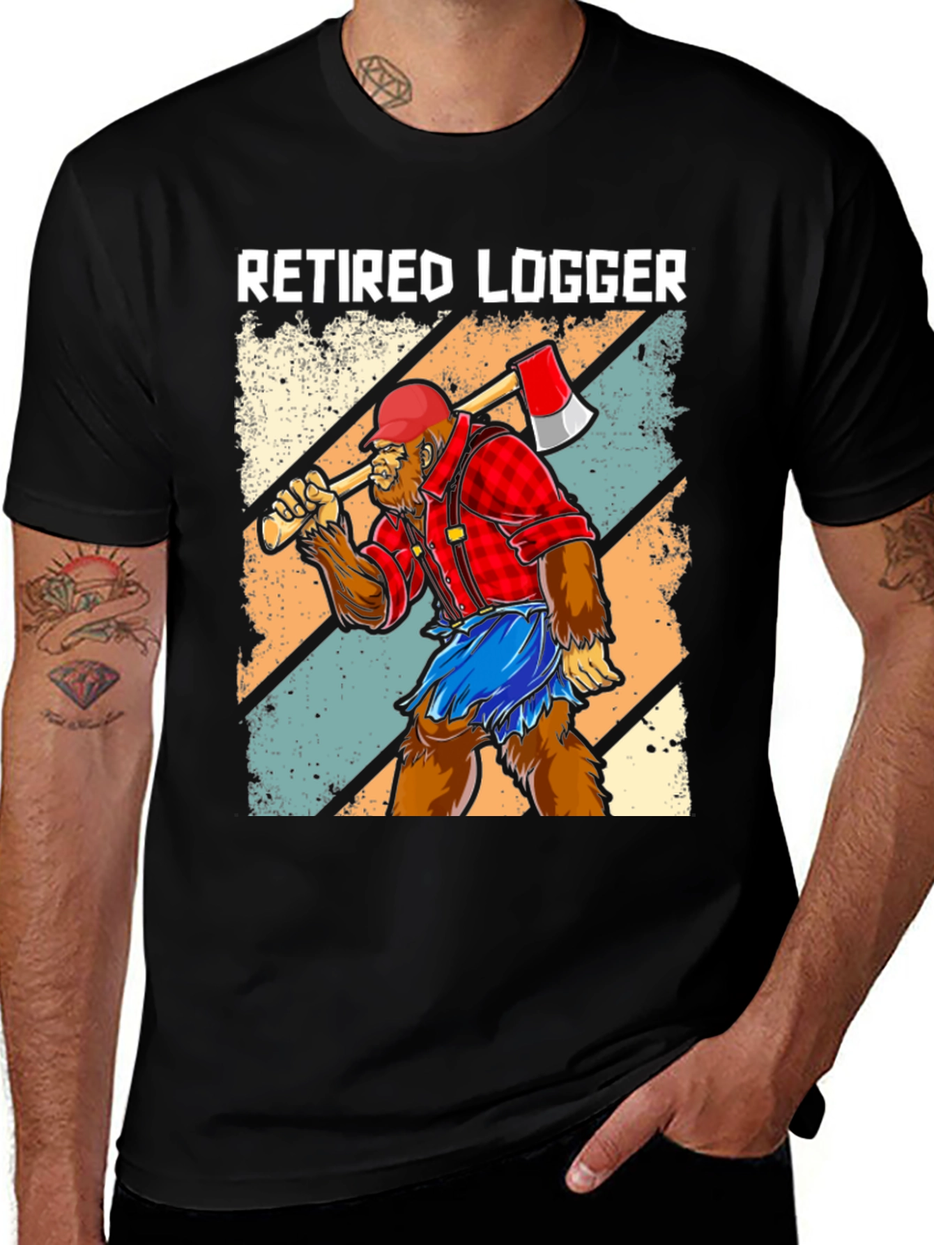 Variant 13 of Retired Logger Bigfoot Graphic Tee
