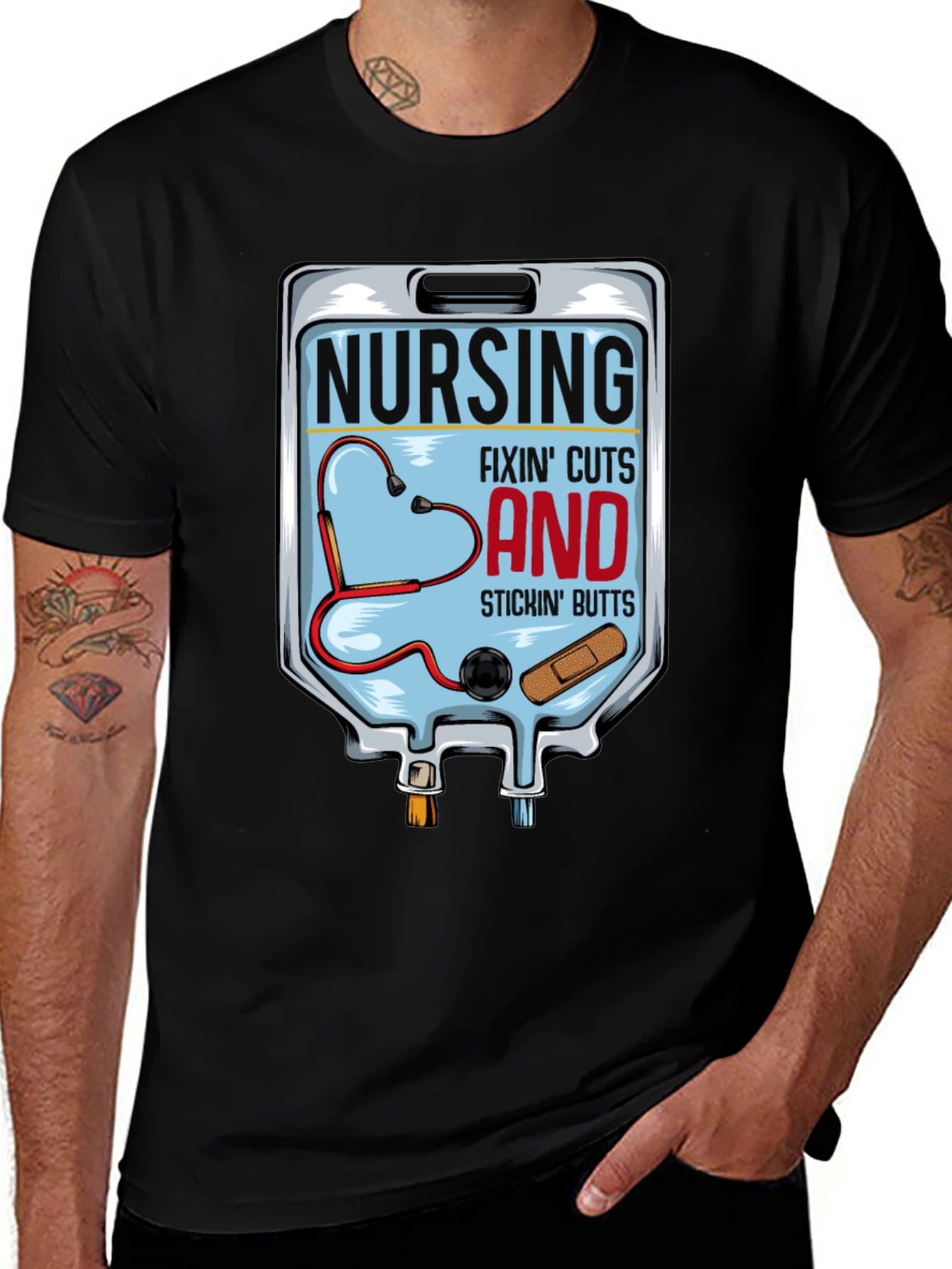 Variant 17 of Nursing Fixin' Cuts and Stickin' Butts T-Shirt