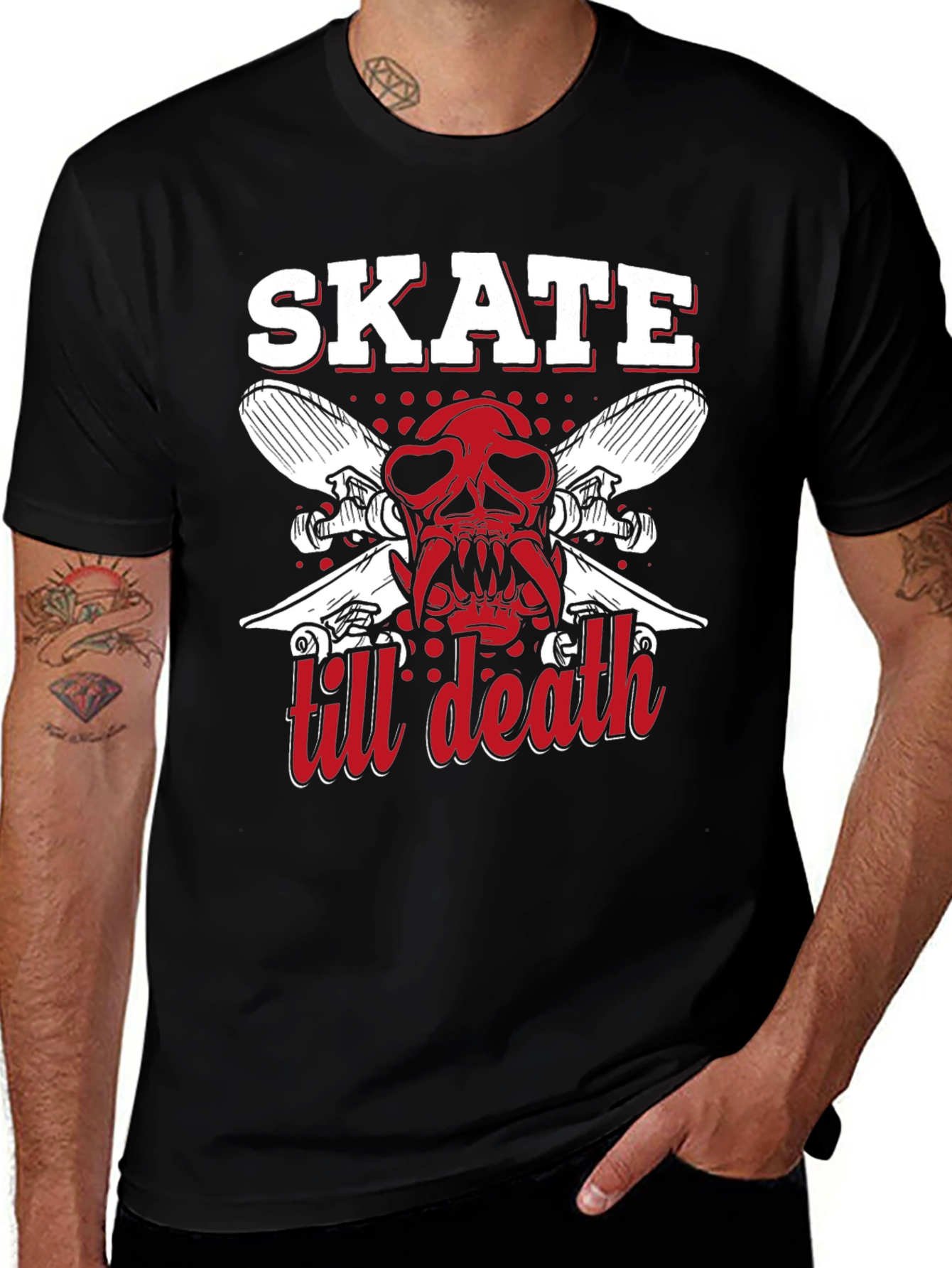 Variant 2 of Skate Till Death Graphic Tee