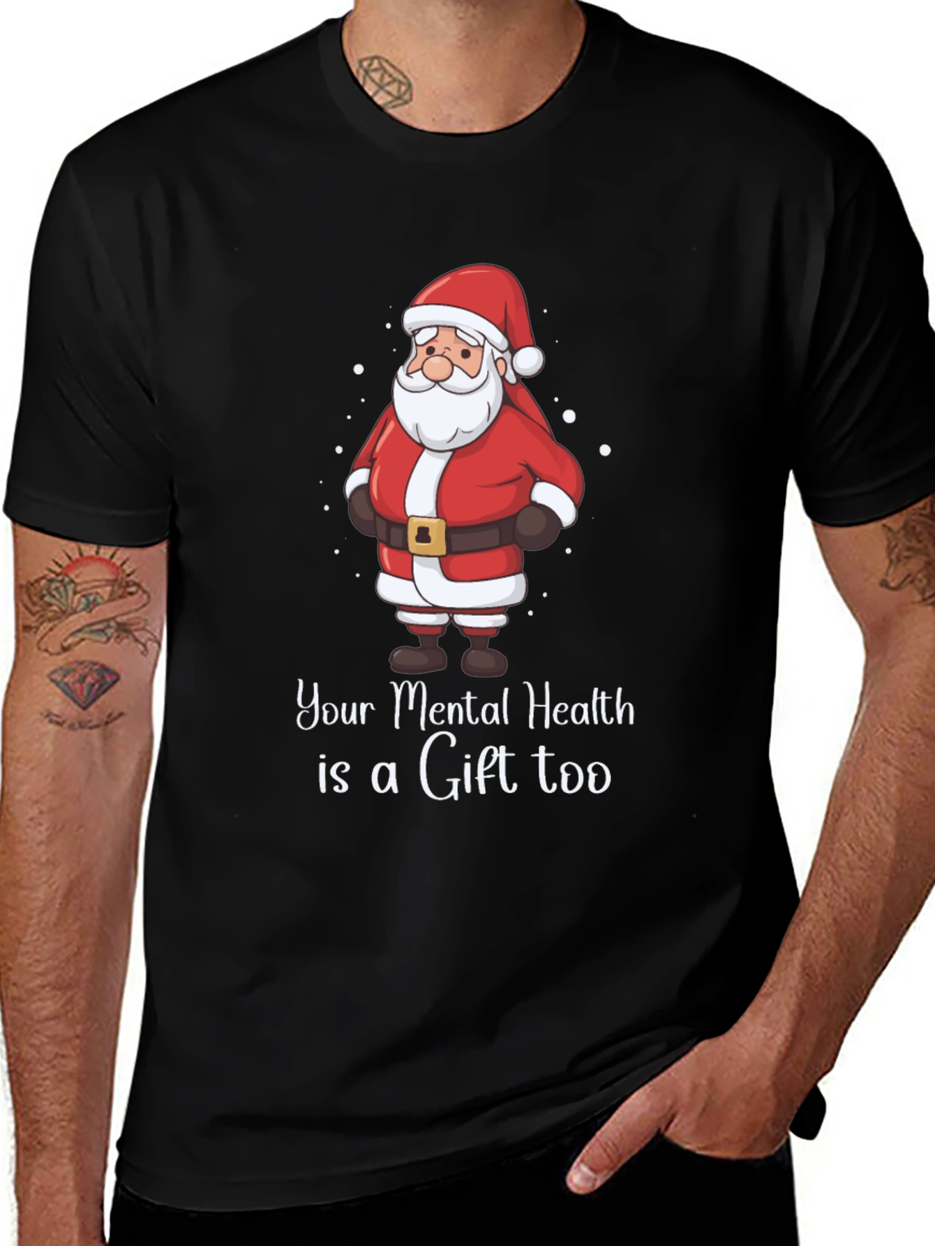Mental Health Santa Holiday T-Shirt