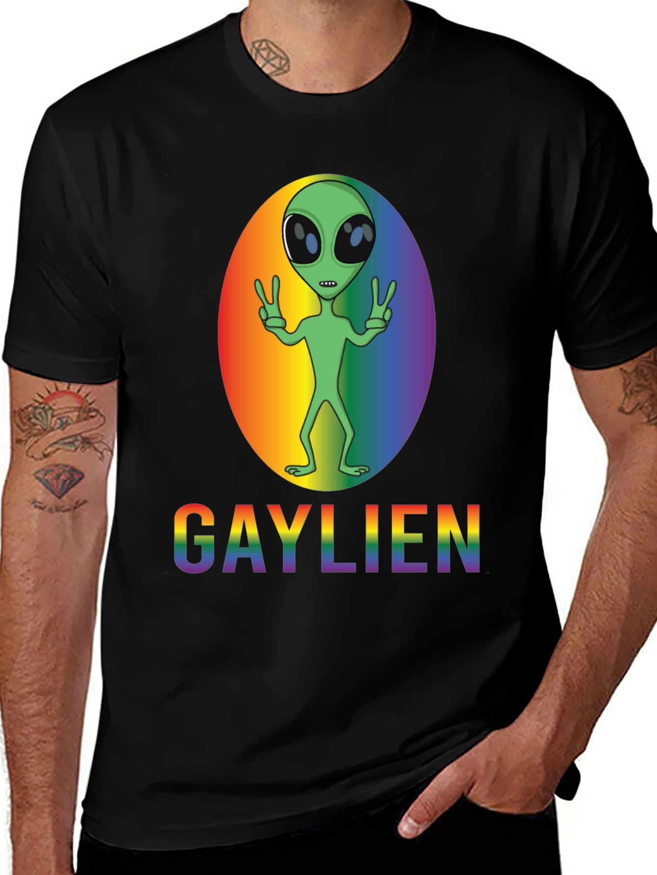 Gaylien Pride T-Shirt - LGBT Alien Rainbow Tee