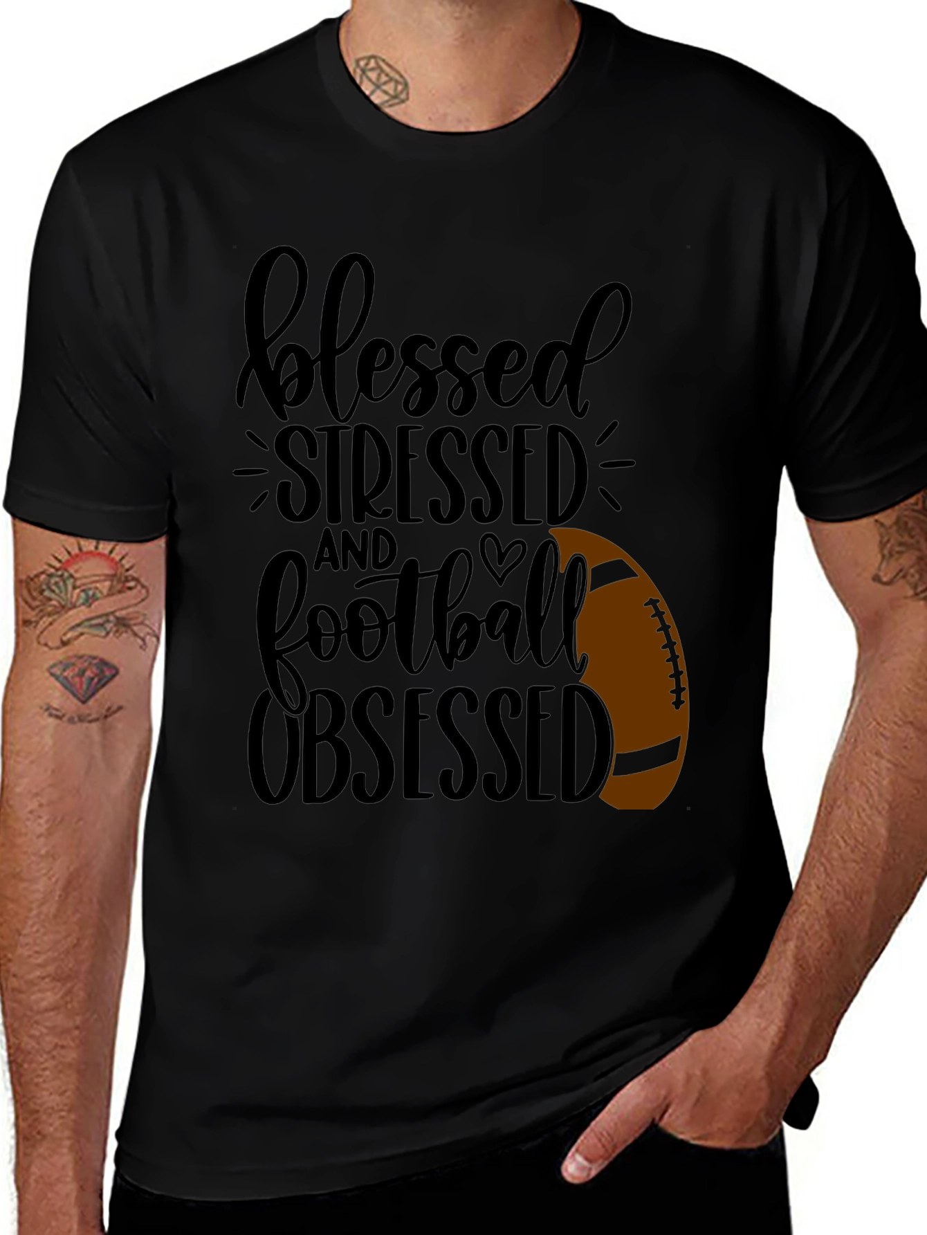 Variant 5 of Blessed Stressed Football Obsessed T-Shirt