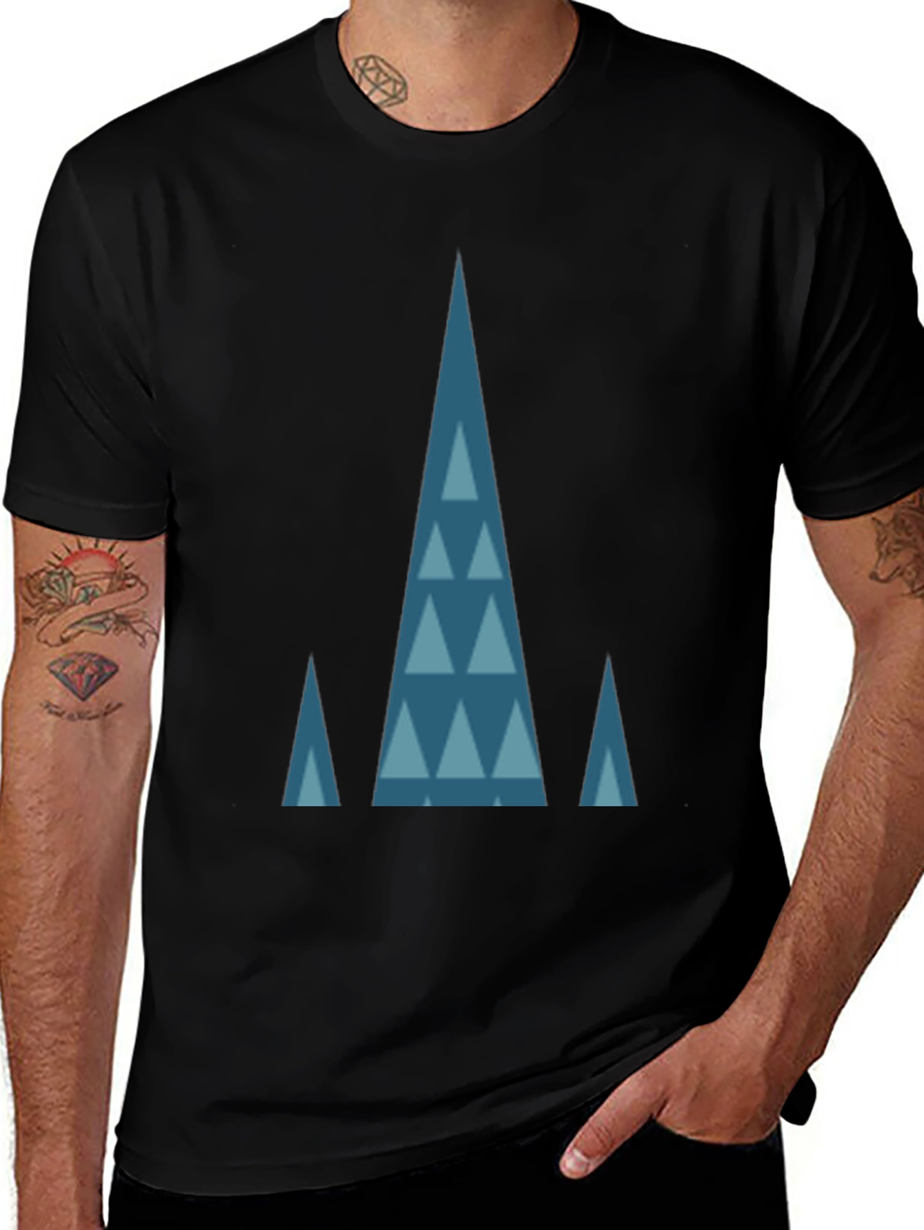 Geometric Triangle Pattern T-Shirt