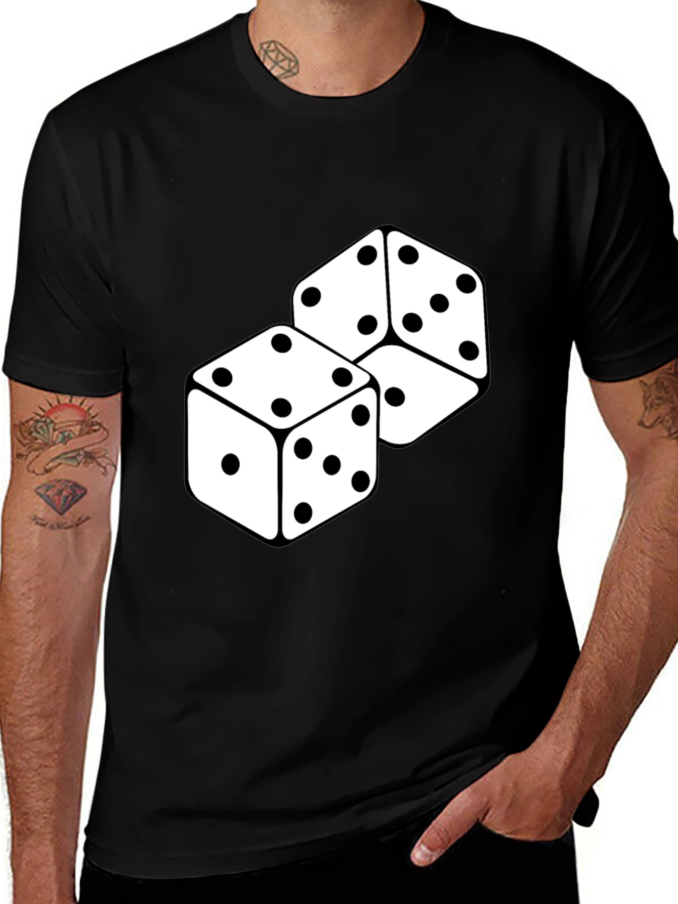 Variant 4 of Dice Graphic Black T-Shirt
