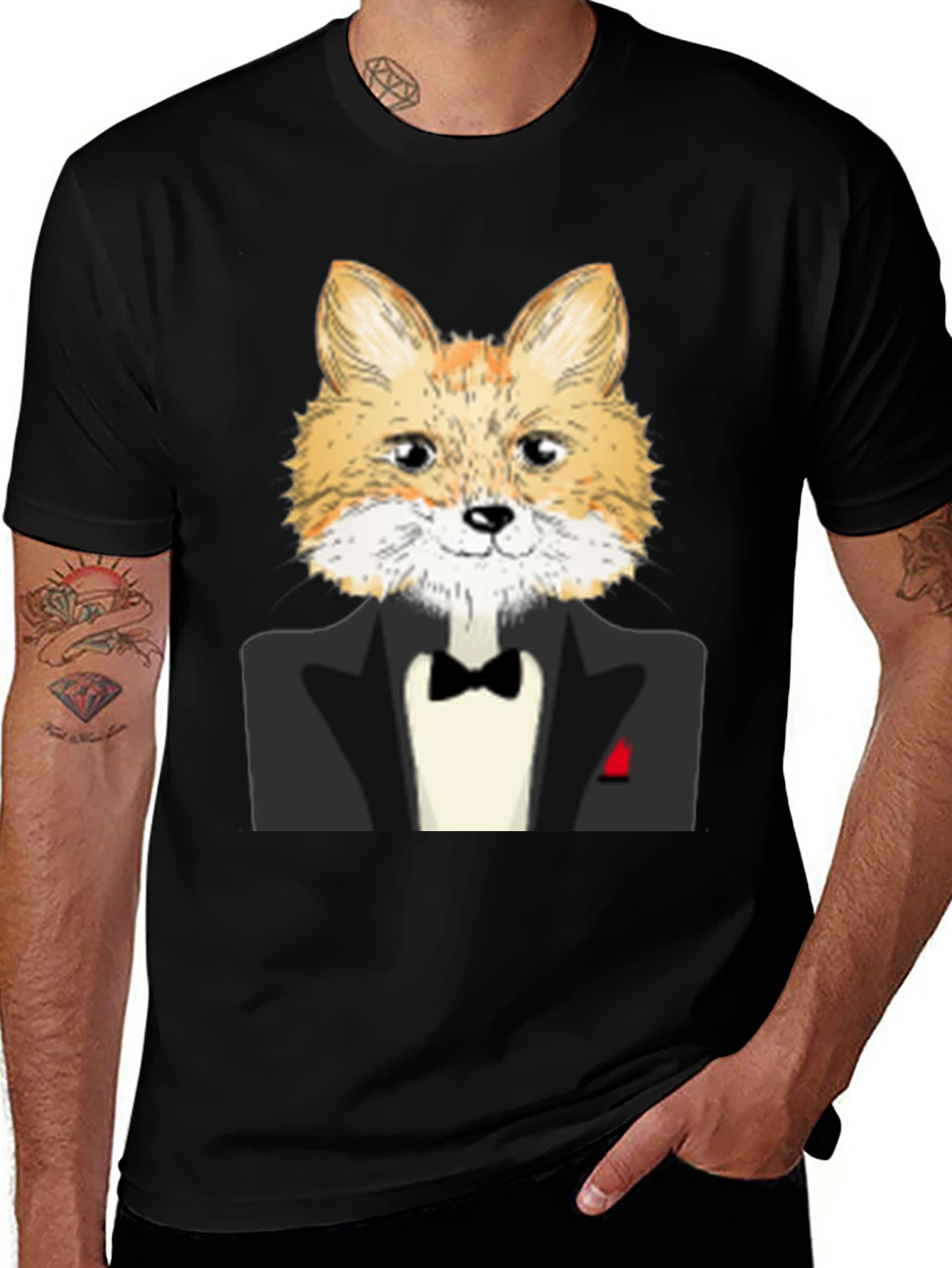 Variant 19 of Fox in Tuxedo Graphic T-Shirt - Stylish & Unique Design