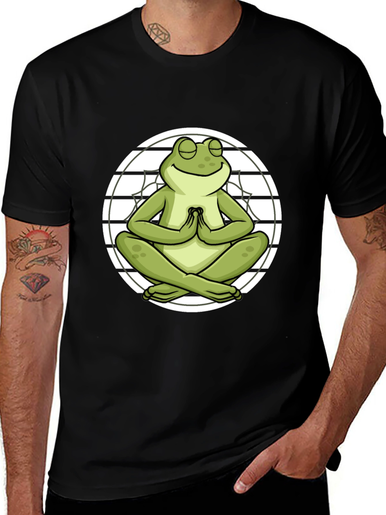 Zen Frog Graphic T-Shirt - Meditating Amphibian Tee