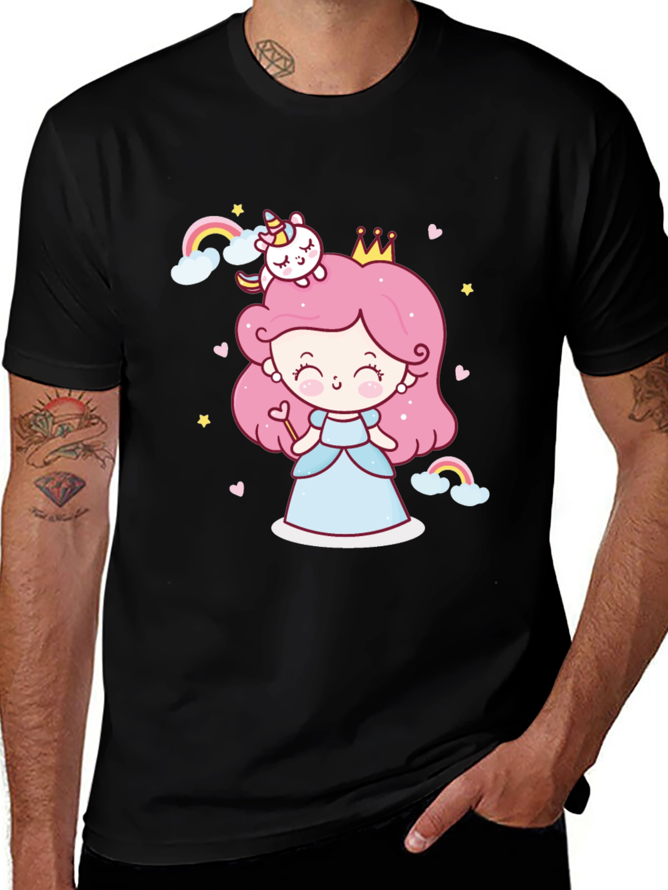 Variant 17 of Kawaii Princess Unicorn Graphic Tee