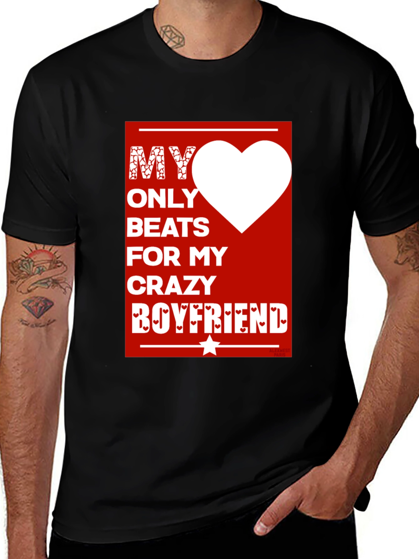 My Heart Beats T-Shirt for Crazy Boyfriend