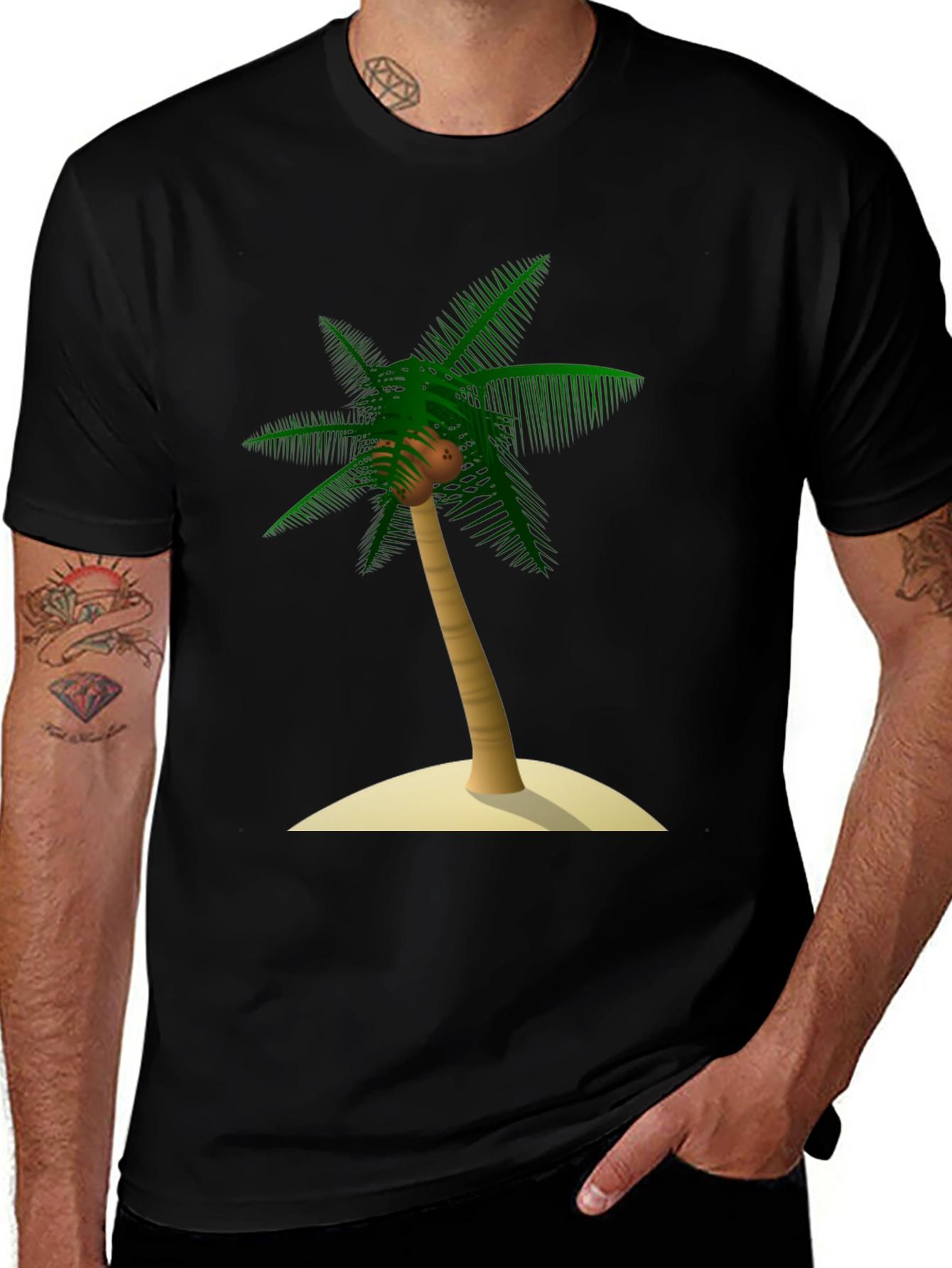 Variant 29 of Tropical Palm Tree Graphic T-Shirt - Island Vibes