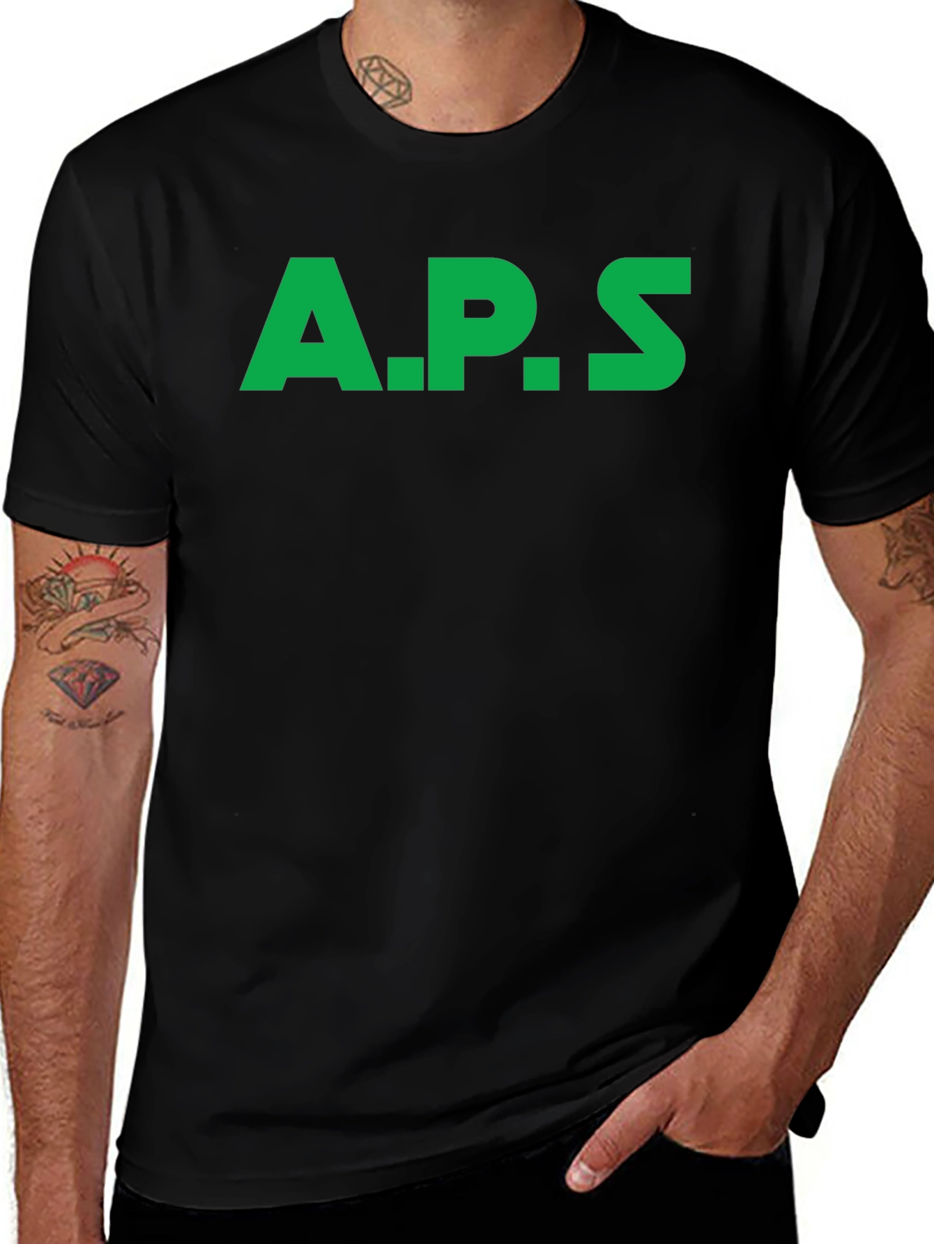 Variant 23 of APS Graphic Tee - Bold Green Print