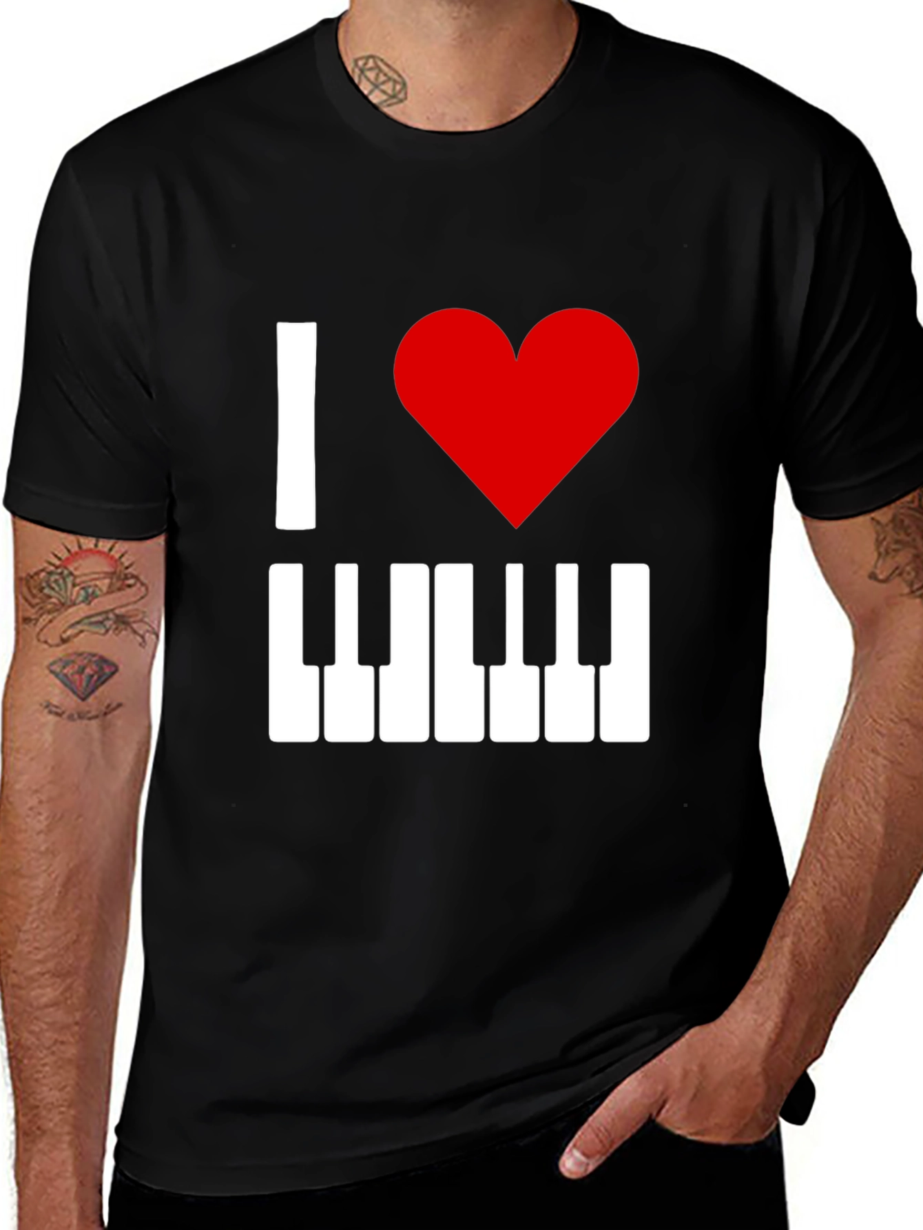 Variant 26 of I Love Piano T-Shirt - Music Lover Tee