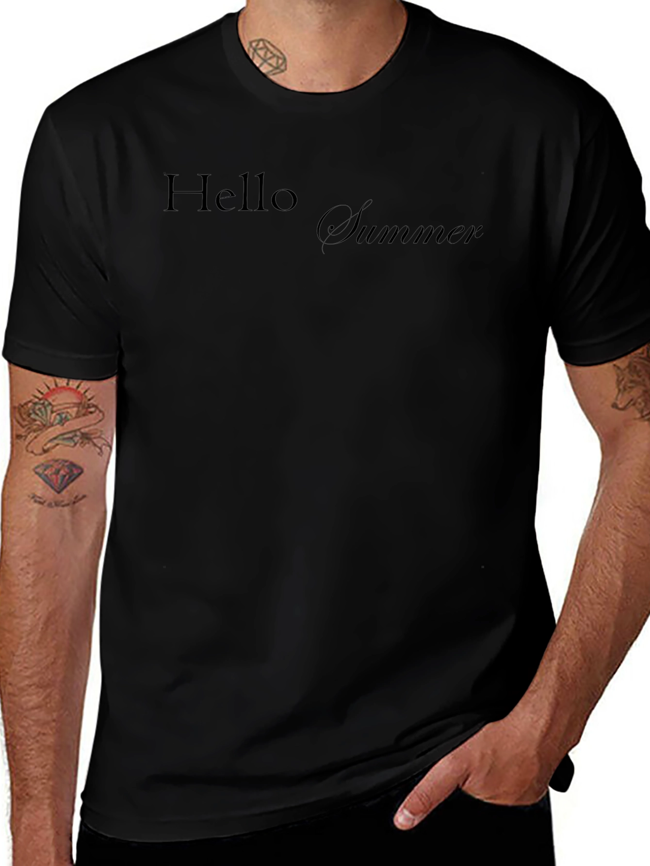 Black Hello Summer Black T-Shirt main image