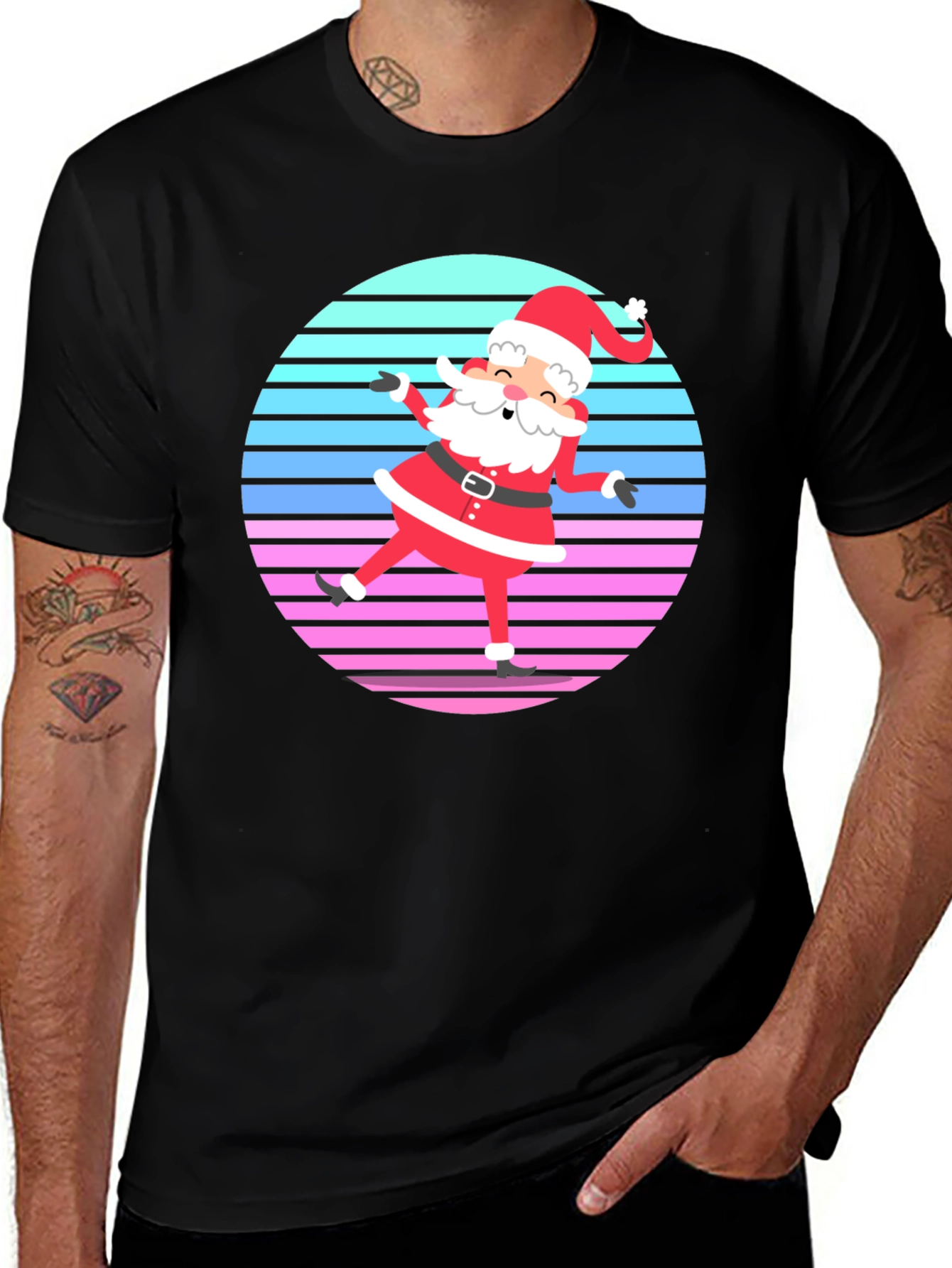 Retro Santa Graphic Tee - Holiday Cheer!
