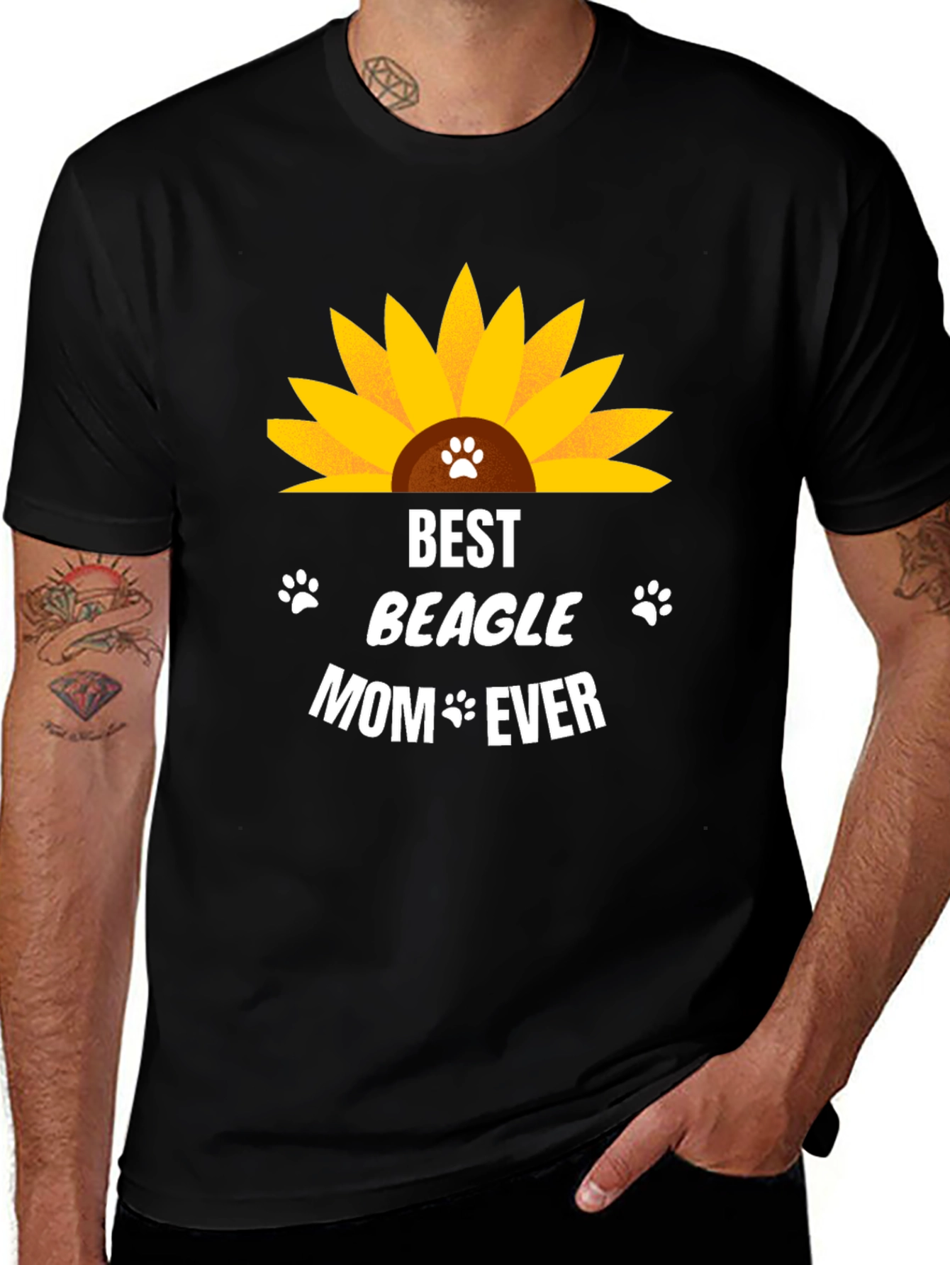 Best Beagle Mom Ever Sunflower T-Shirt