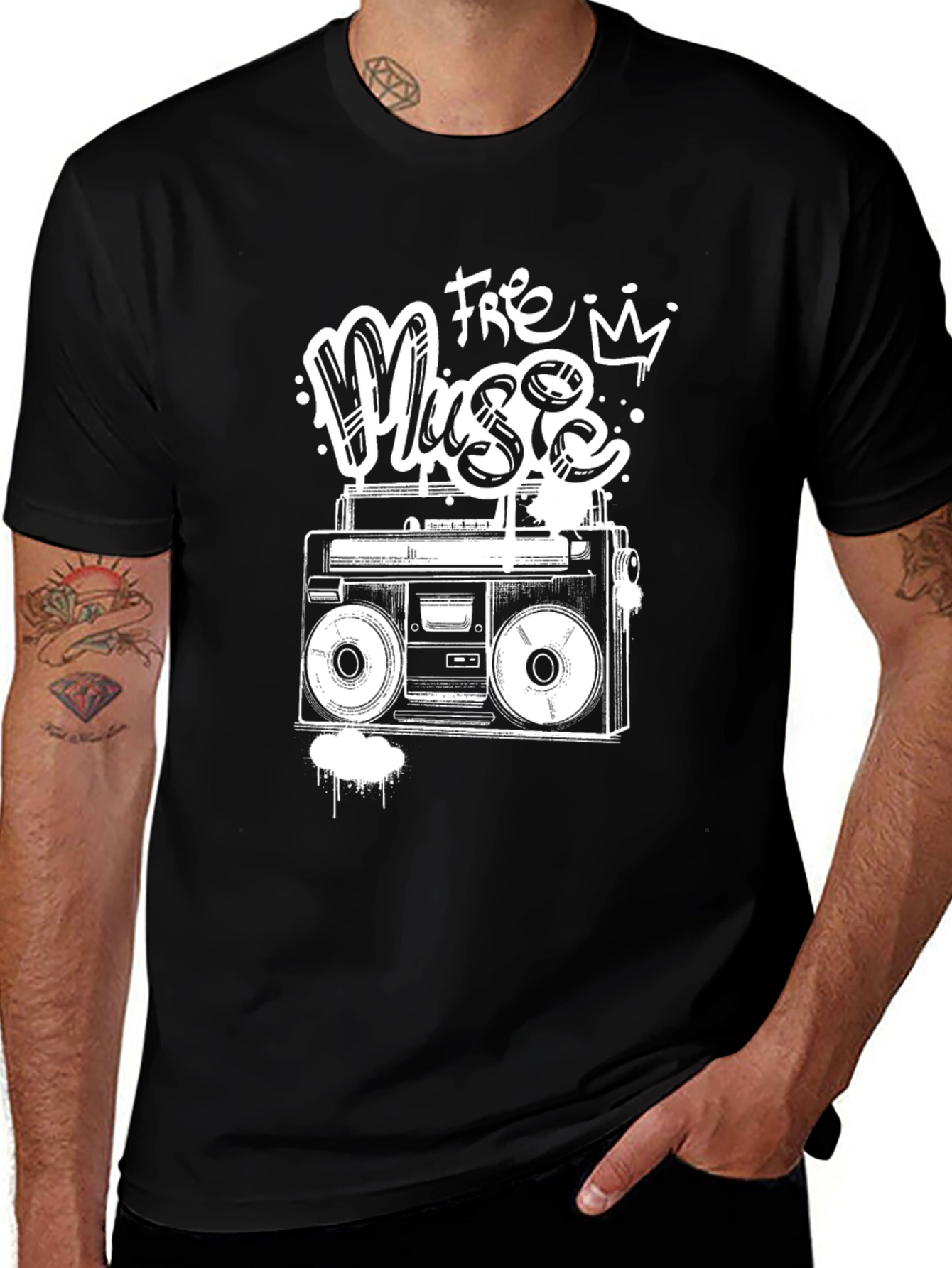Variant 9 of Retro Boombox T-Shirt - Free Music Design