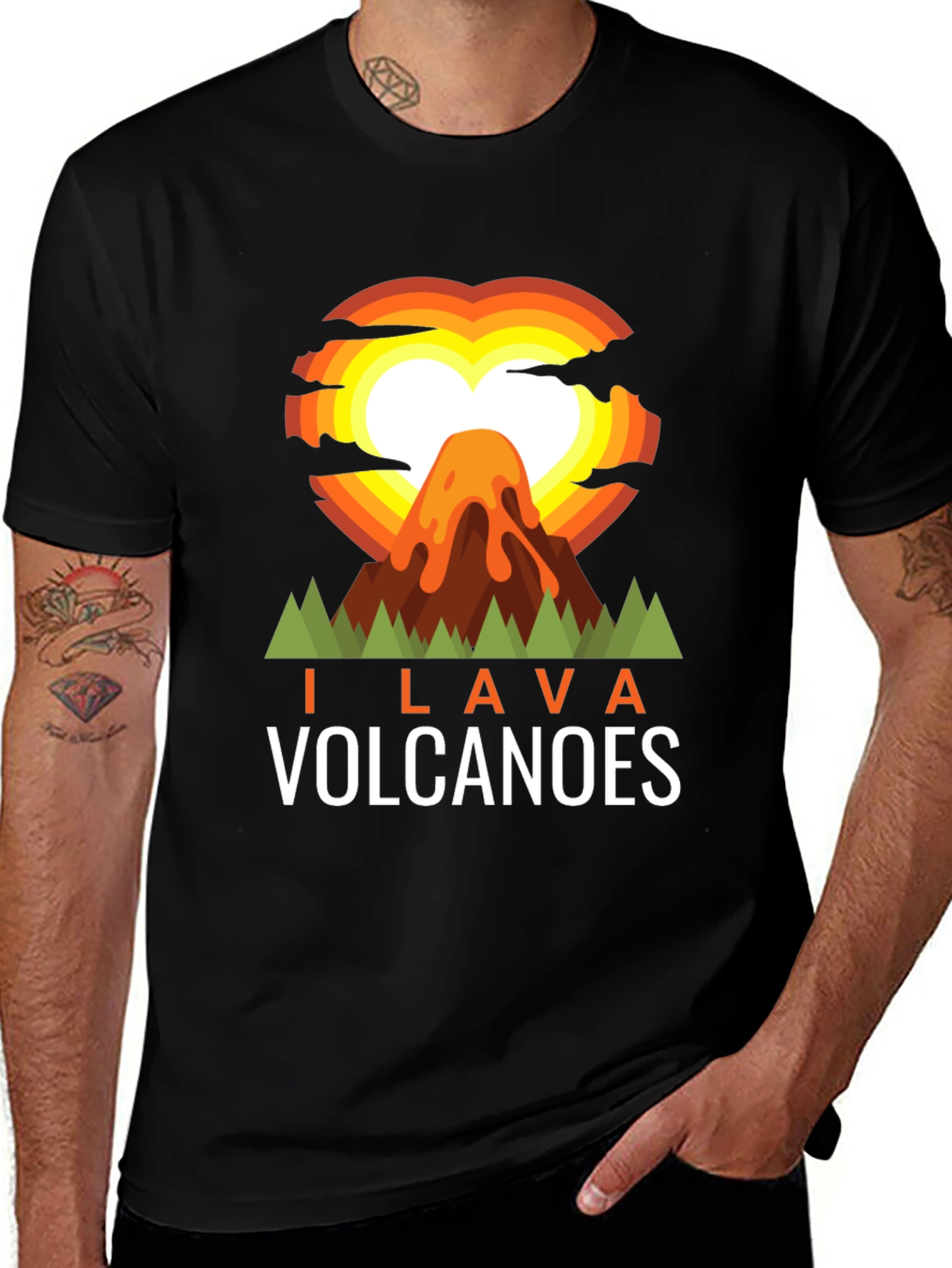 Variant 27 of I Lava Volcanoes Graphic Tee - Black