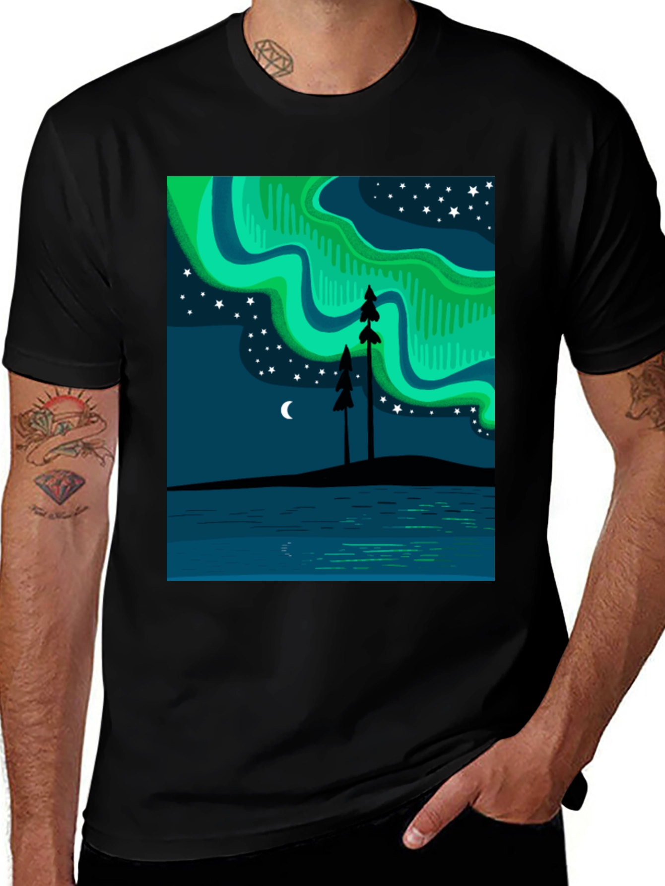 Aurora Borealis T-Shirt - Northern Lights Graphic Tee