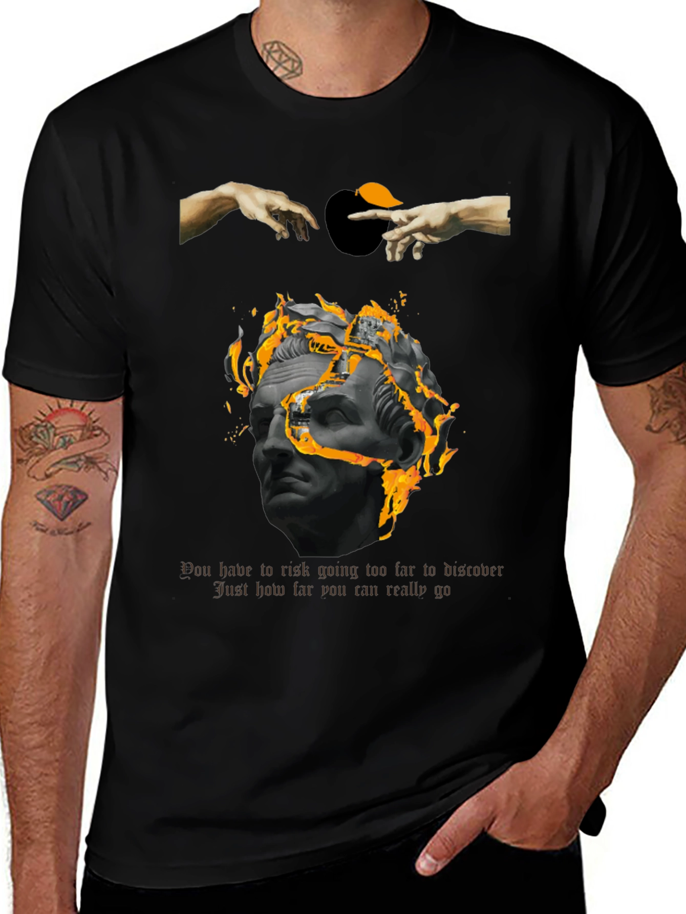 Artistic Graphic Print T-Shirt - Risk to Discover
