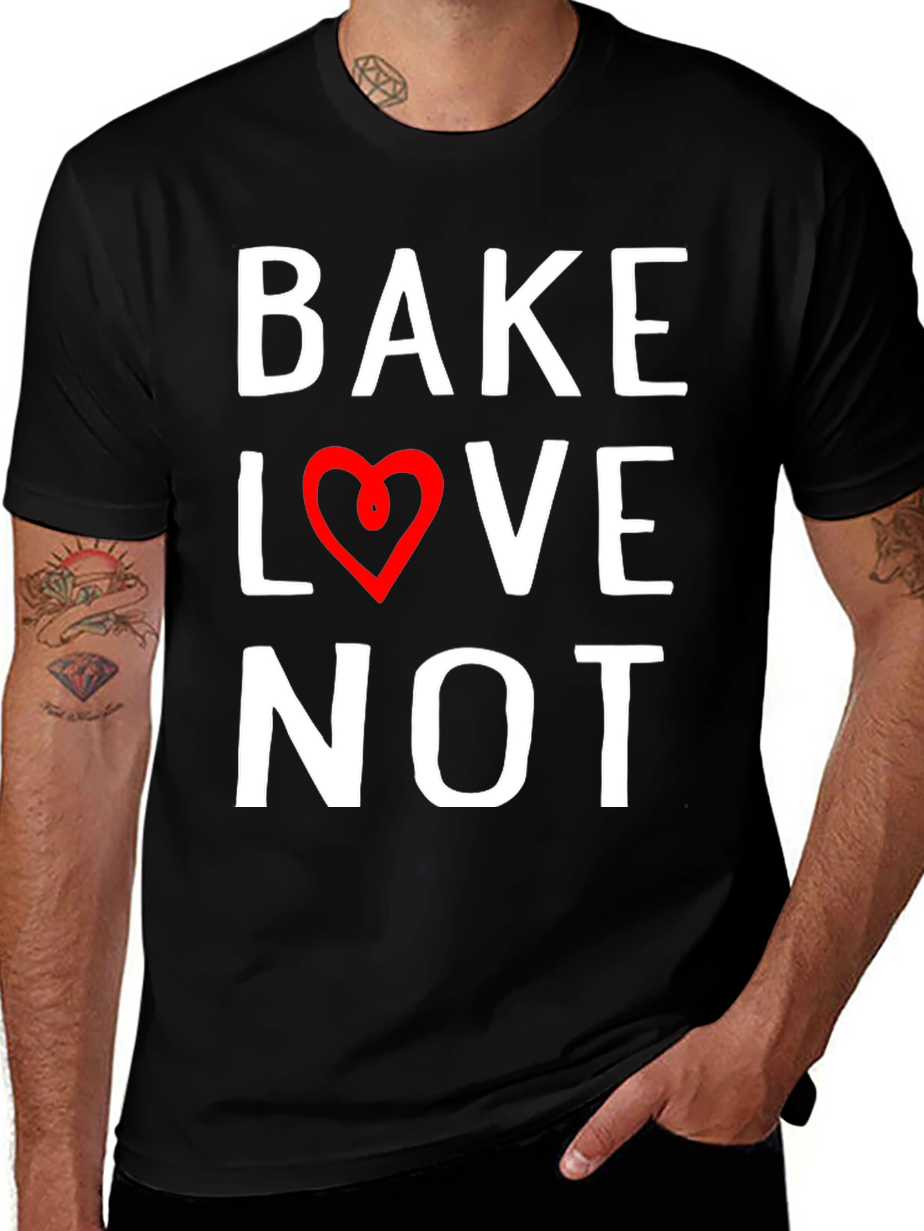 Bake Love Not Graphic Tee - Stylish Comfort