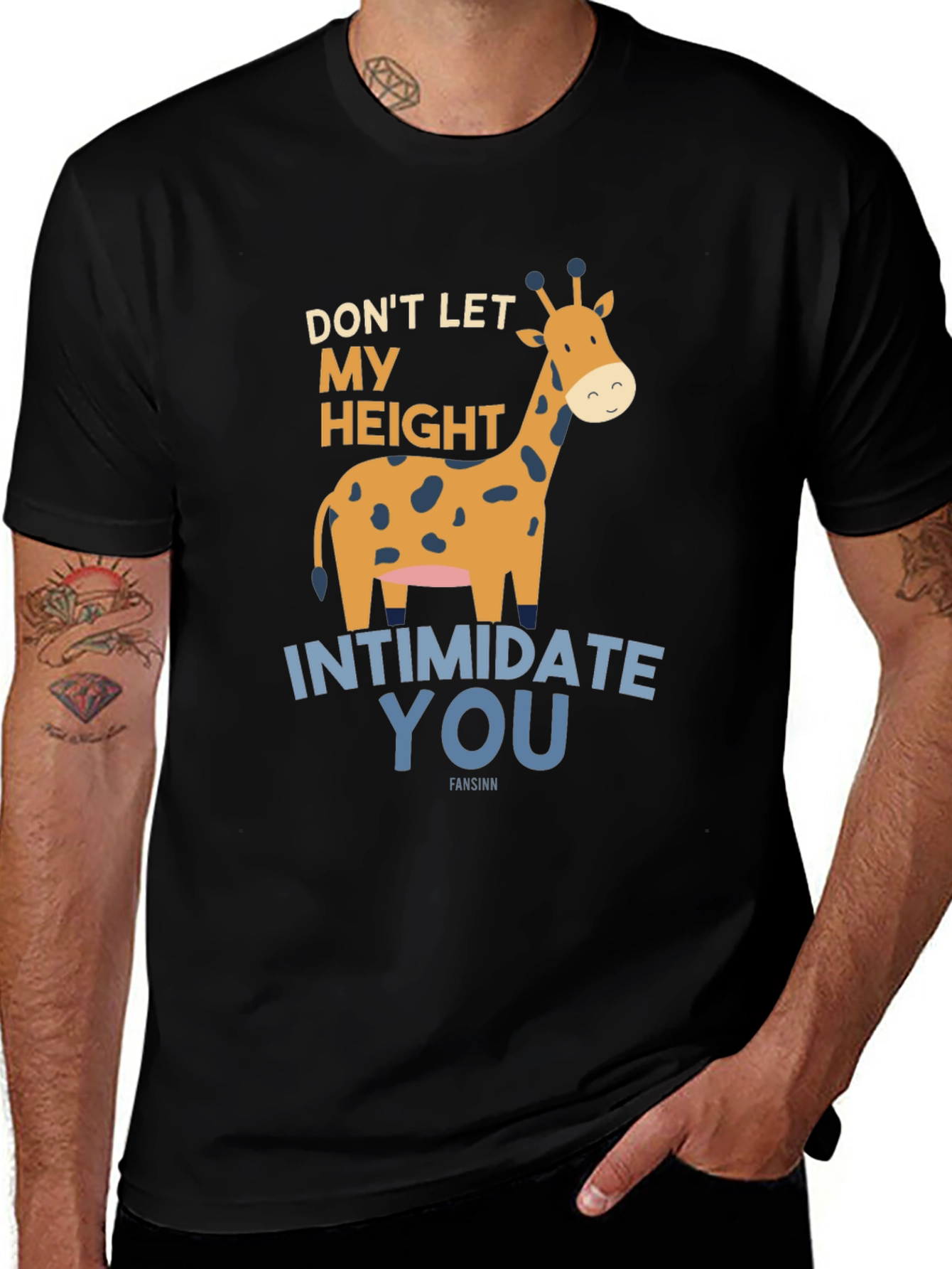 Variant 20 of Giraffe Height Humor T-Shirt