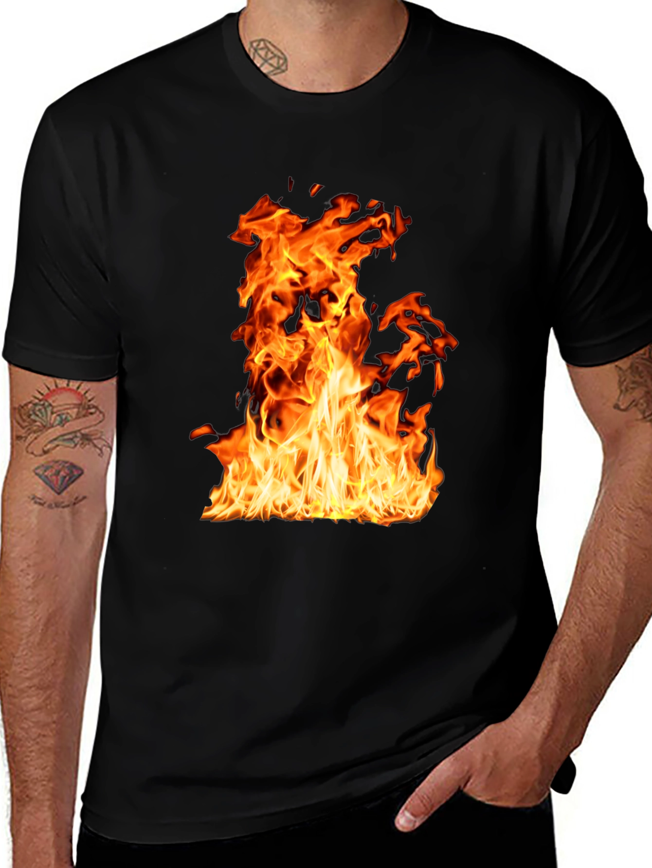 Variant 23 of Flaming Hot Black T-Shirt