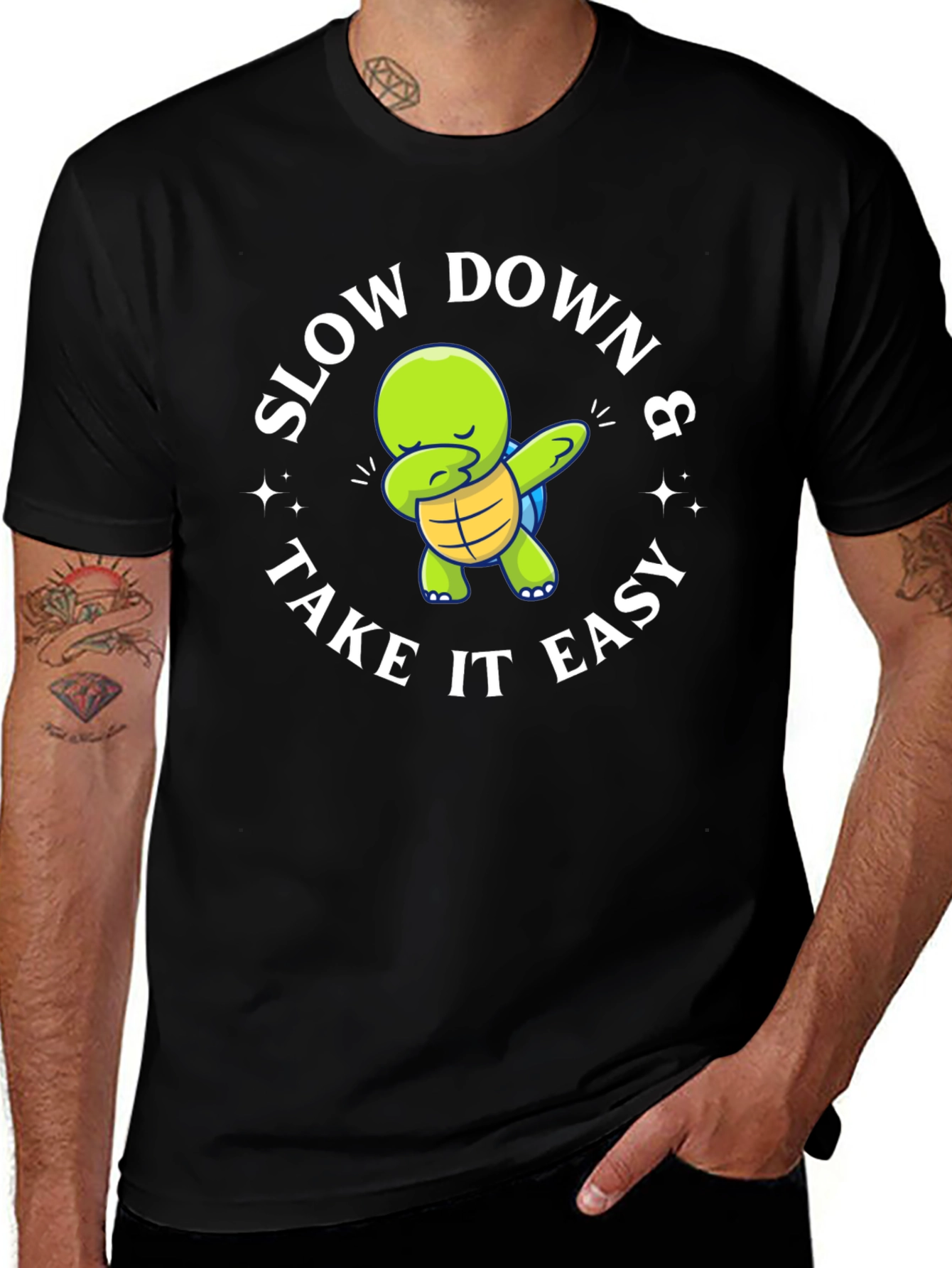 Variant 29 of Slow Down Take it Easy Turtle T-Shirt