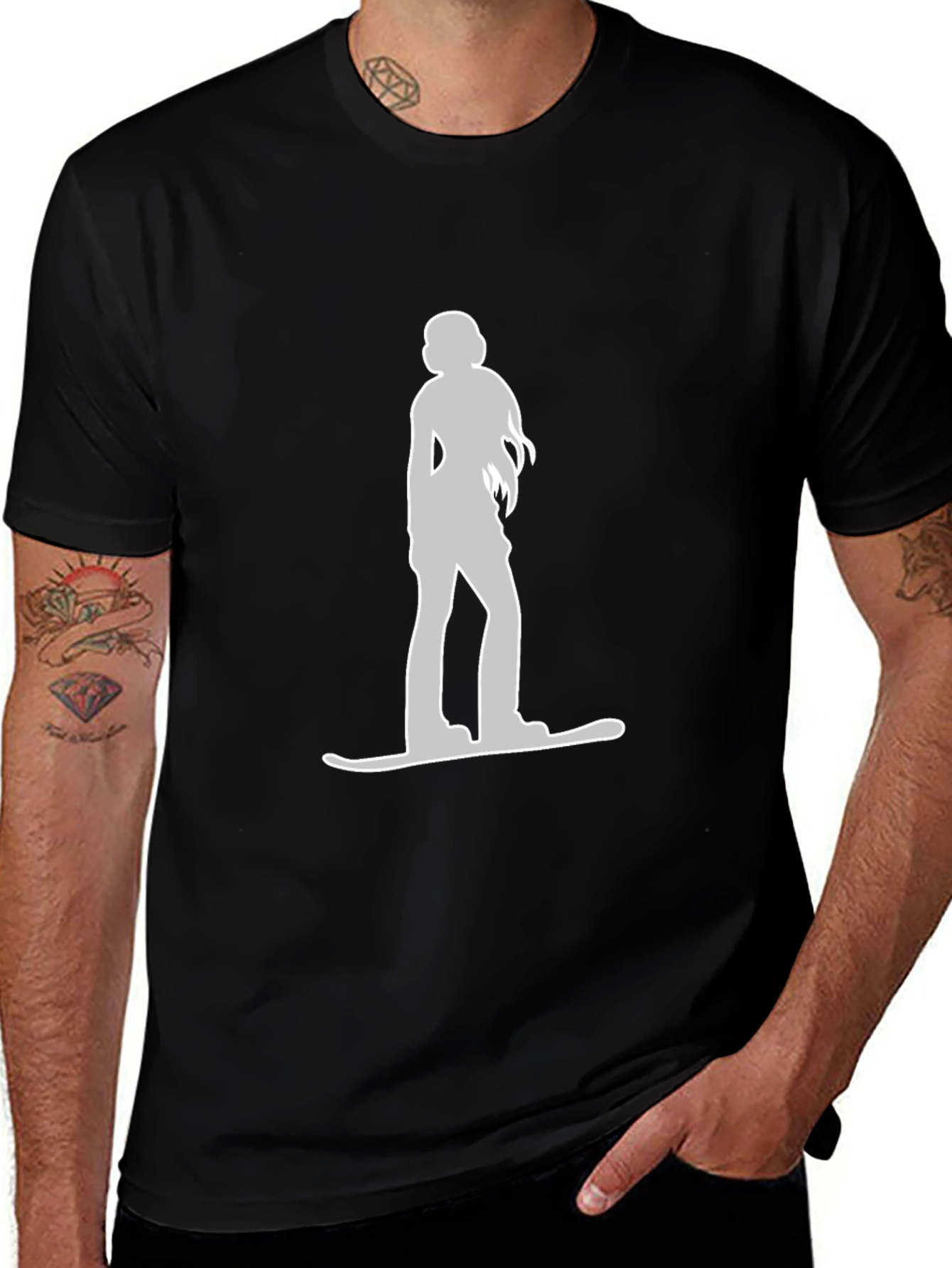 Variant 26 of Snowboarder Graphic T-Shirt - Black