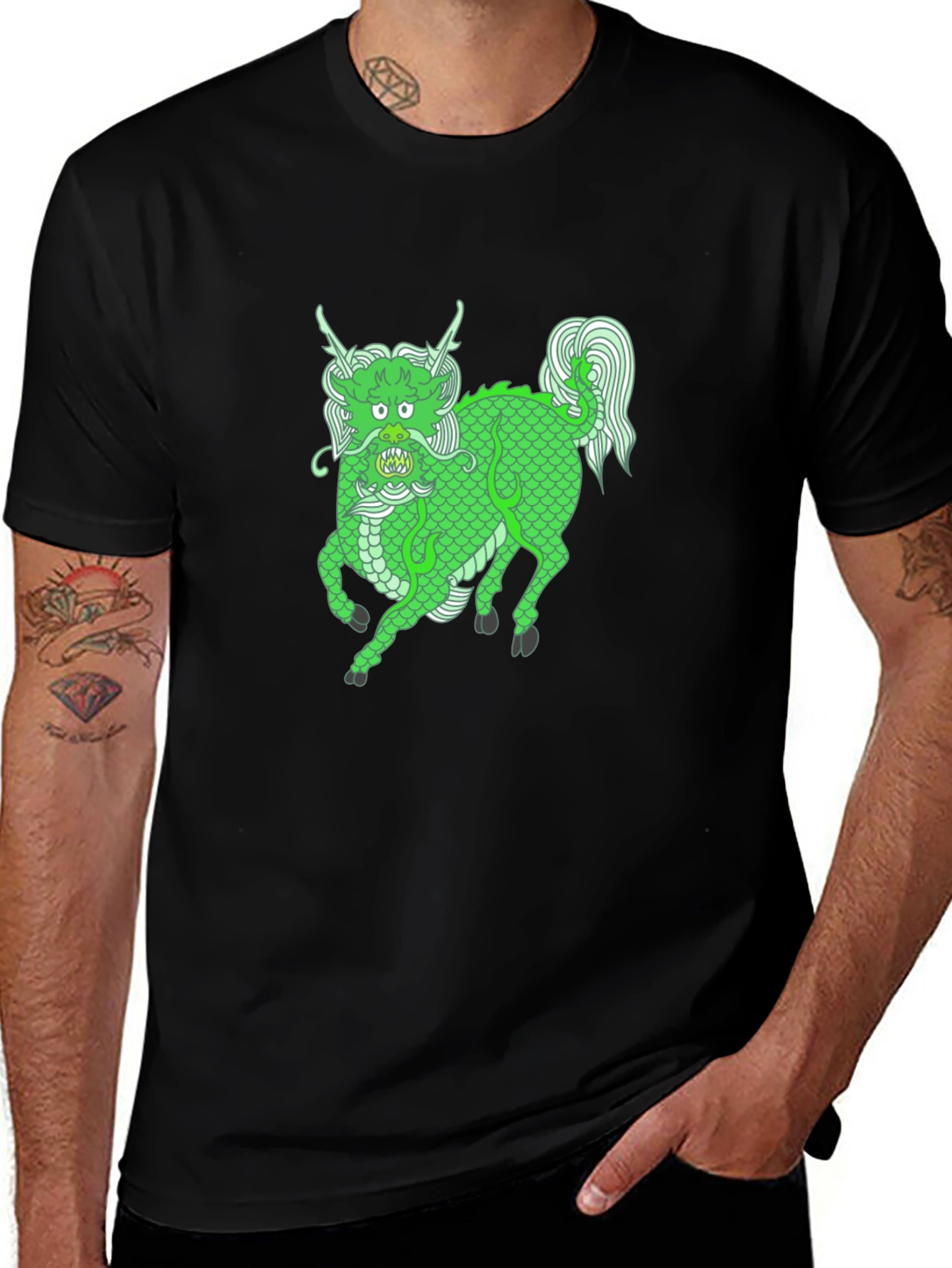 Variant 25 of Green Dragon Graphic Tee - Stylish & Unique!