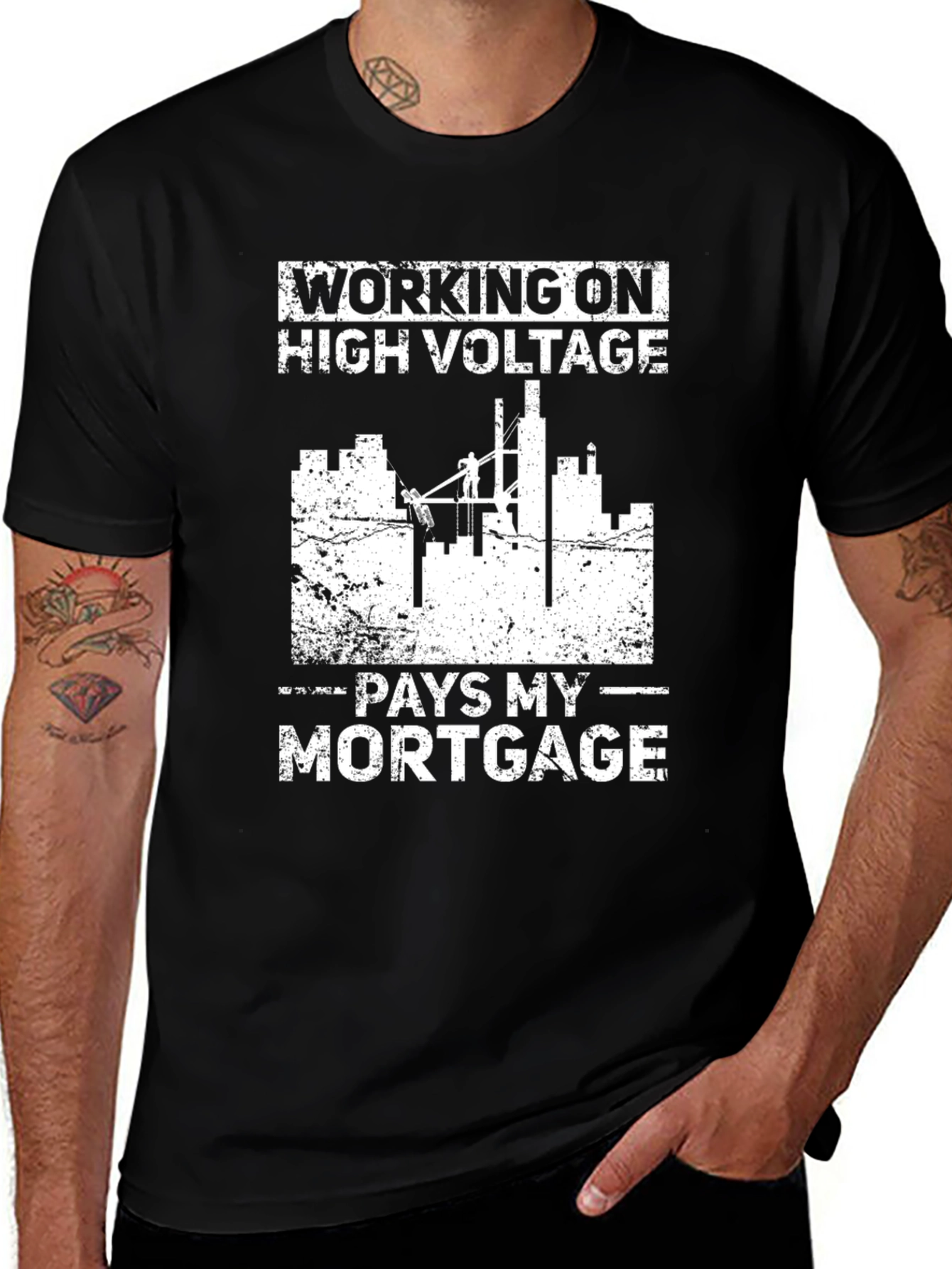 High Voltage Lineman Mortgage T-Shirt